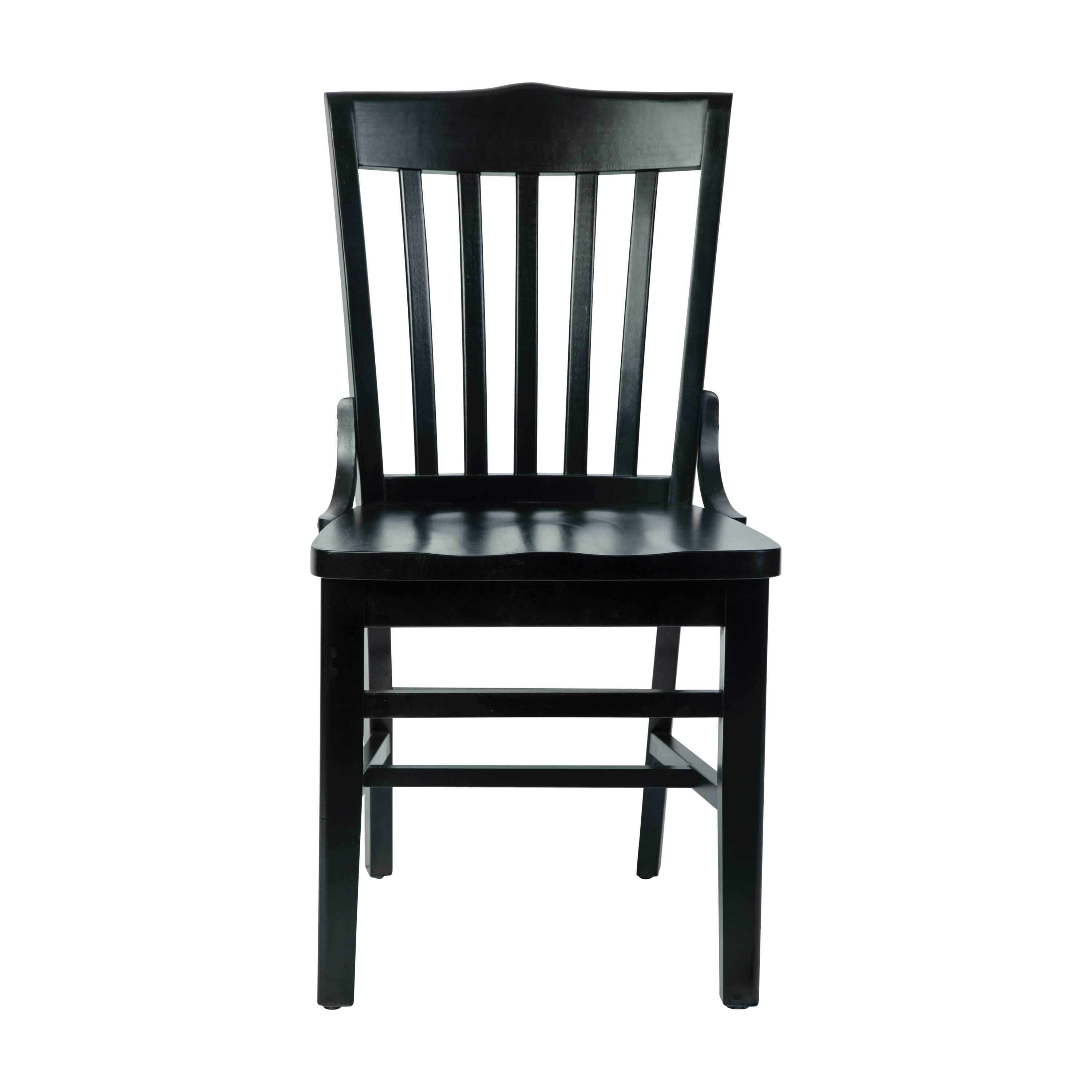 Angle. Flash Furniture - HERCULES School House Back Black Wood Restaurant Chair - Black.