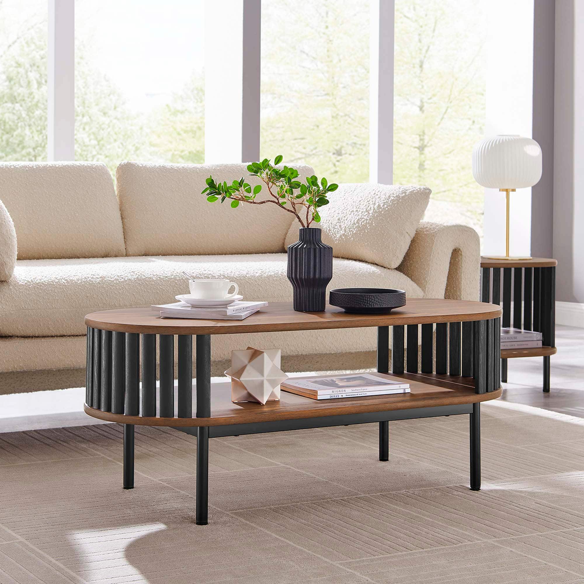 Fortitude Wood Coffee Table by Modway - Walnut Black