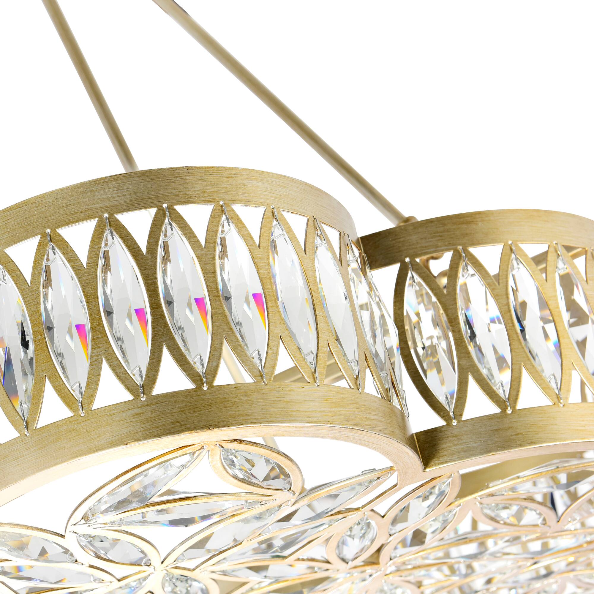 Back. CWI Lighting - Nova 8 Light Chandelier With Champagne Finish - Champagne.