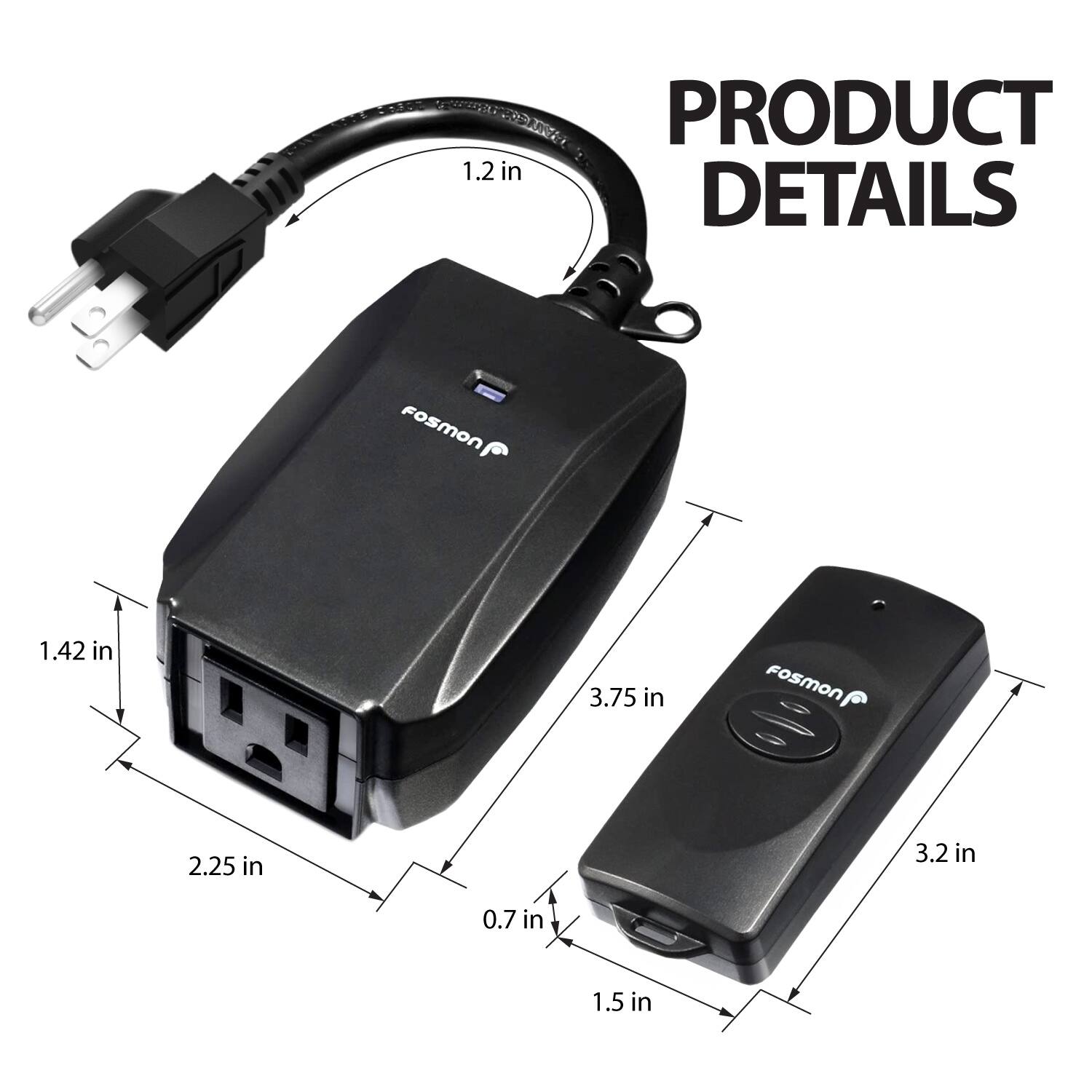PRODUCT DETAILS

- 1.2 in
- 1.42 in
- 2.25 in
- 0.7 in
- 3.75 in
- 3.2 in
- 1.5 in