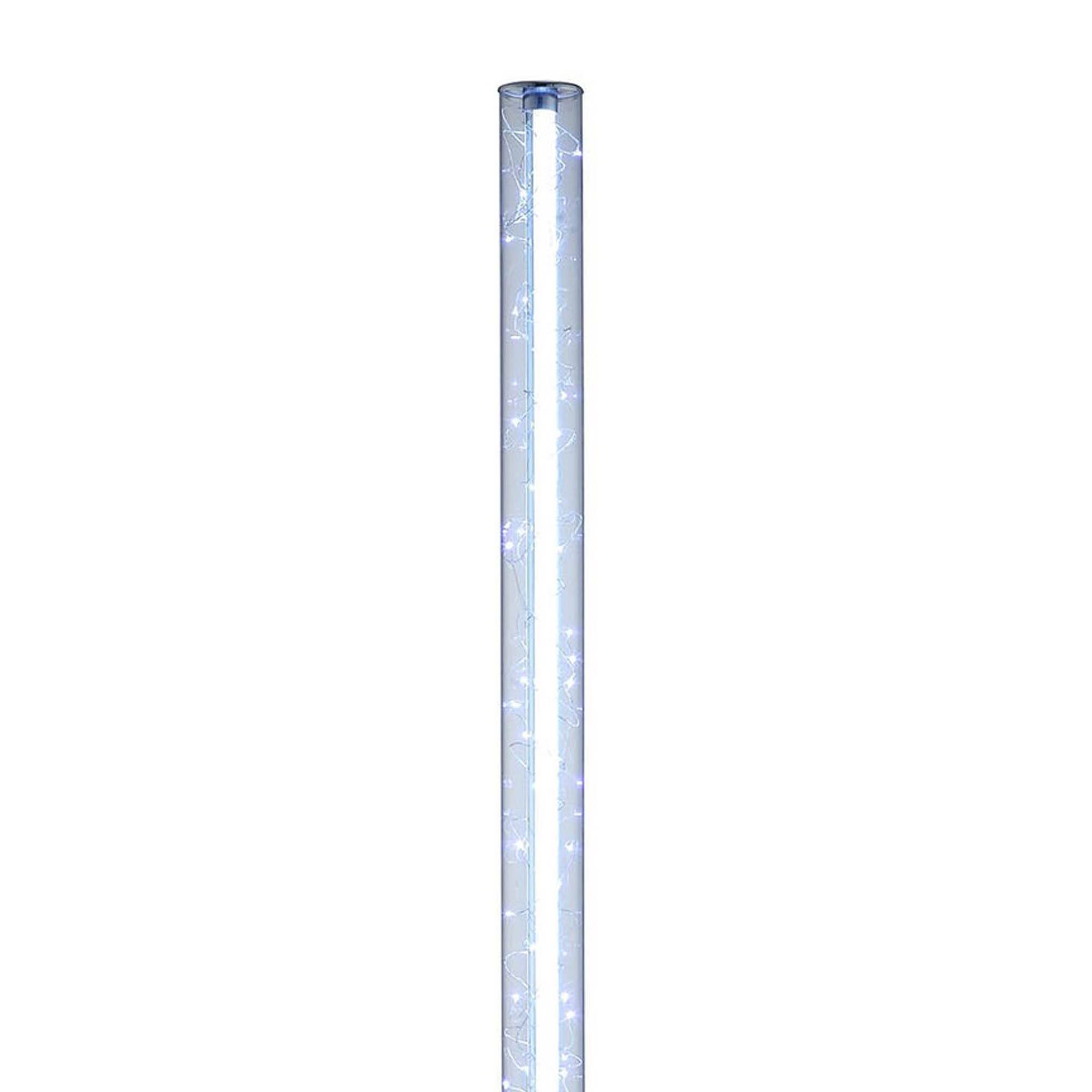 Left. Manhattan Lane - 62 Inch Floor Lamp, Modern Cylindrical Design, Tall Round Chrome Base.