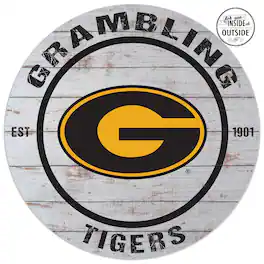 Jardine - Grambling Tigers 20'' x 20'' Indoor/Outdoor Weathered Circle Sign - Black