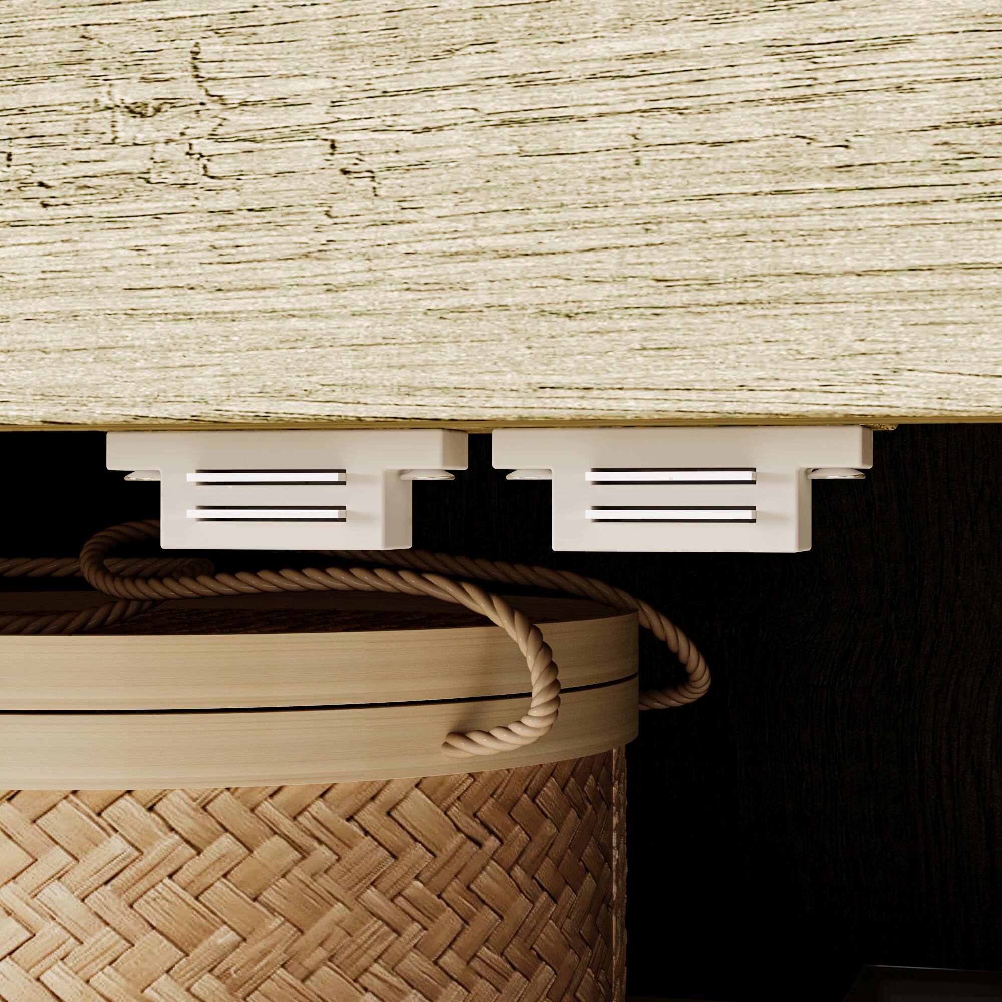 Alt View 6. Famapy - Famapy Rustic Wood Desk with Mesh Doors: Press - to - Open, Organized & Cozy Workspace - Gray.