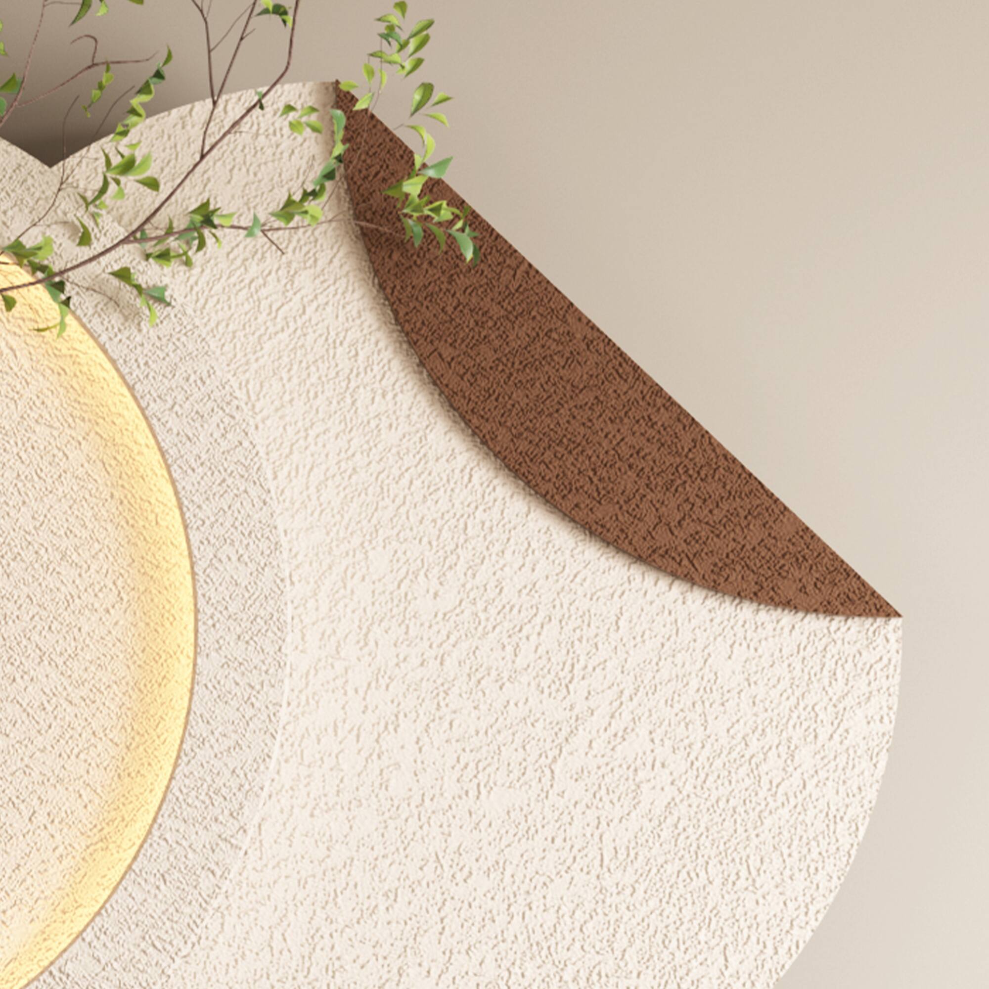 Angle. GOODSILO - Adjustable LED Illuminated Sandstone Wall Art with Botanical Accents and Remote Control - Light Coffee.