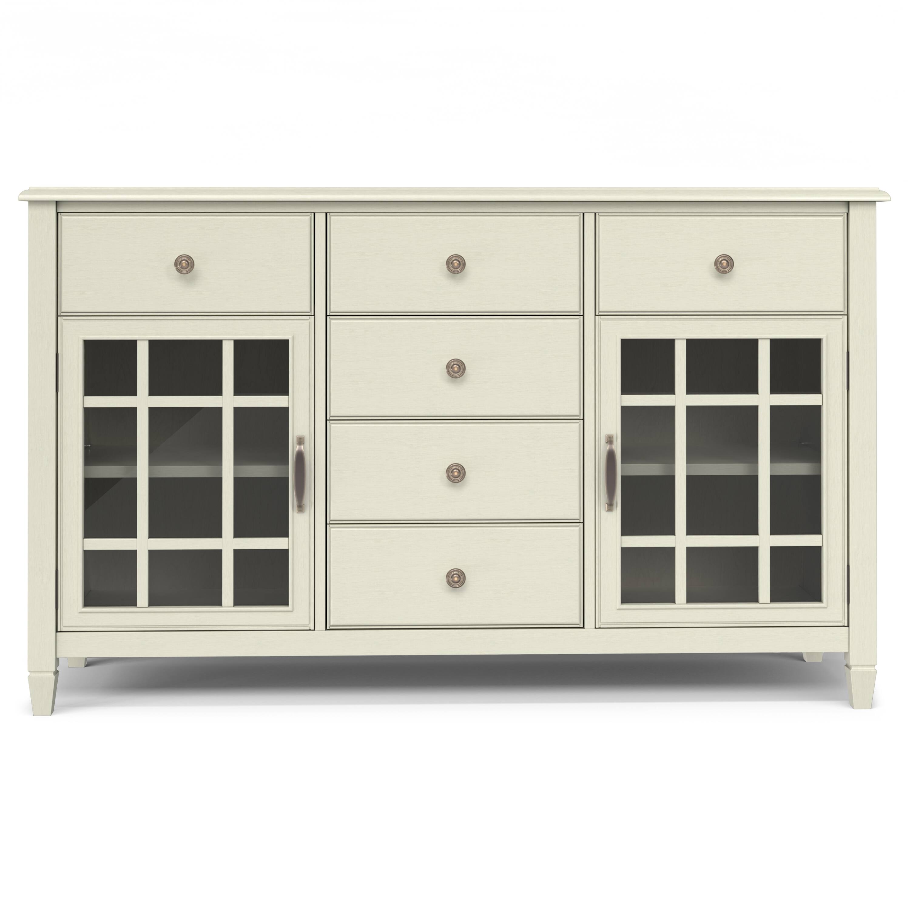 Left. Simpli Home - Connaught SOLID WOOD Sideboard Buffet in Antique White - Antique White.