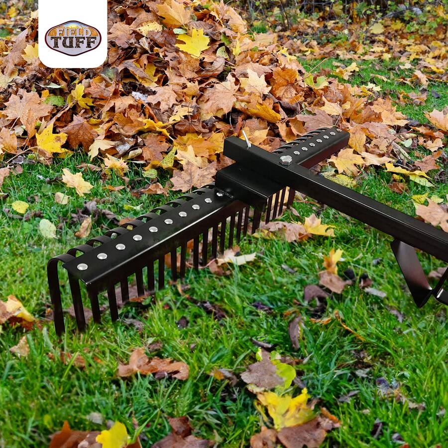 Tuff Field Field Tuff FTF 48SHLR 48 Inch Wide Sleeve Hitch Landscape Rake for Lawn ...