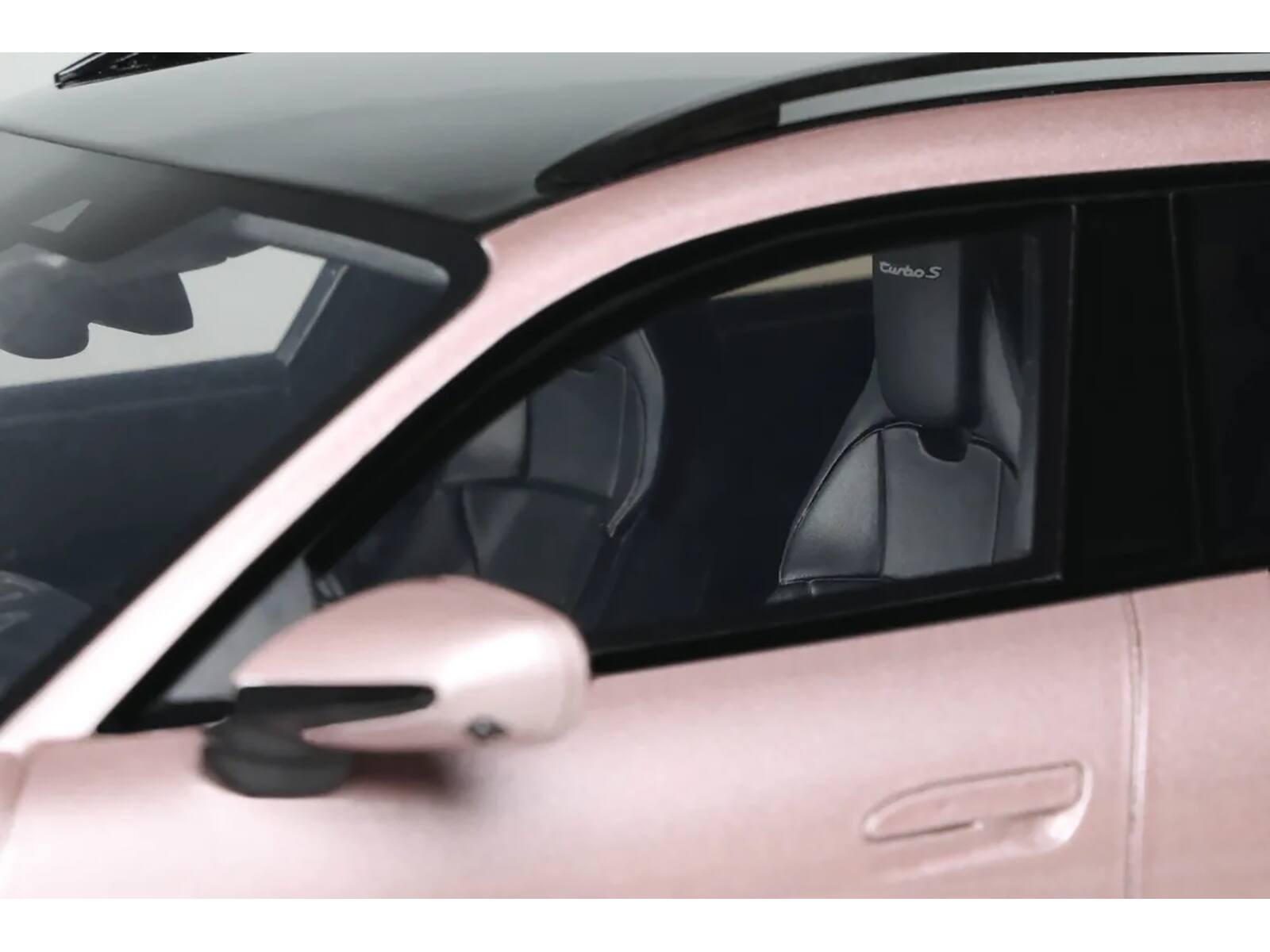 Angle. GT Spirit - 2022 Porsche Taycan Turbo S Cross Turismo Pink Metallic 1/18 Model Car by GT Spirit - Pink.
