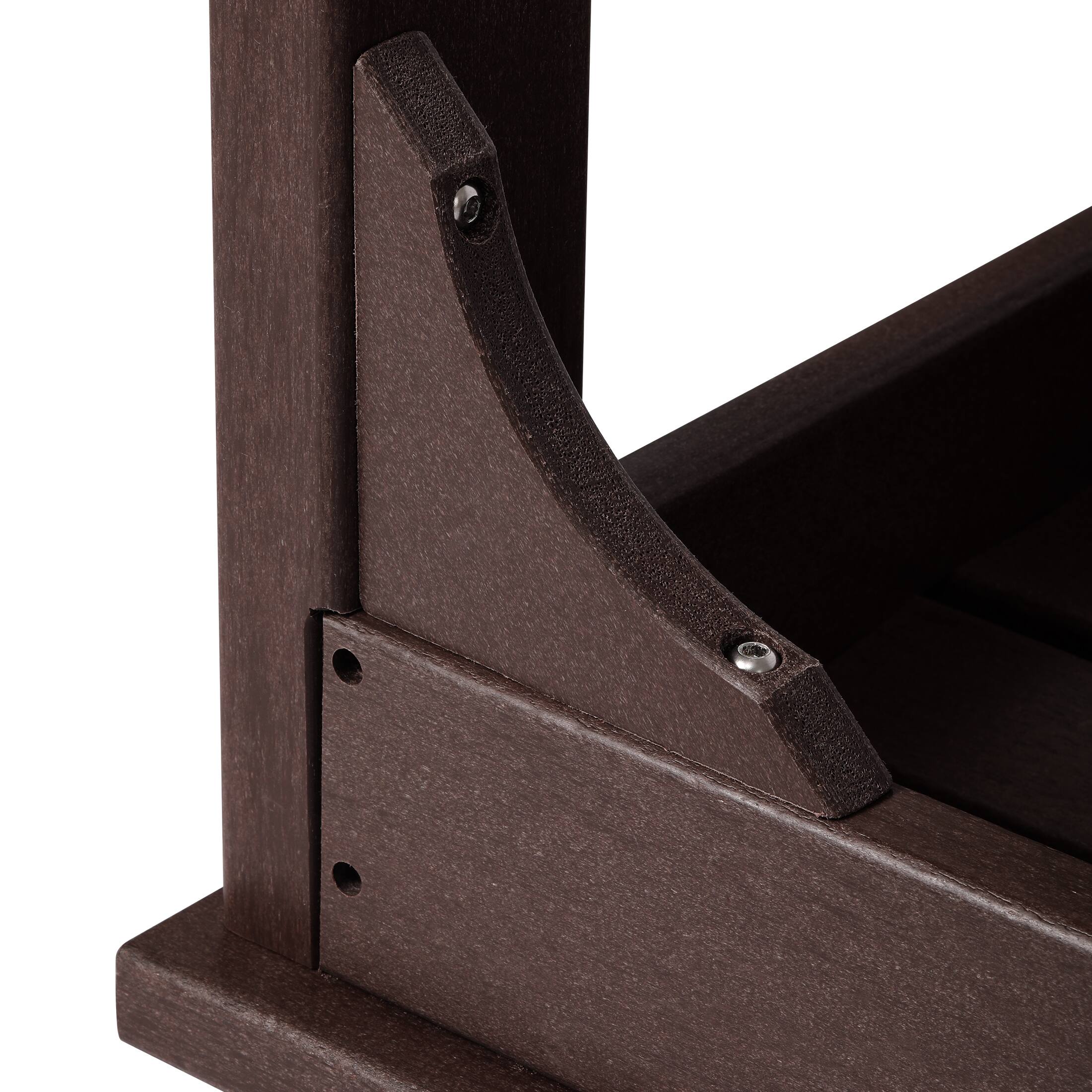 Alt View 6. WestinTrends - WestinTrends Malibu 48" length backless Poly Wood Outdoor / Garden bench - Dark Brown.
