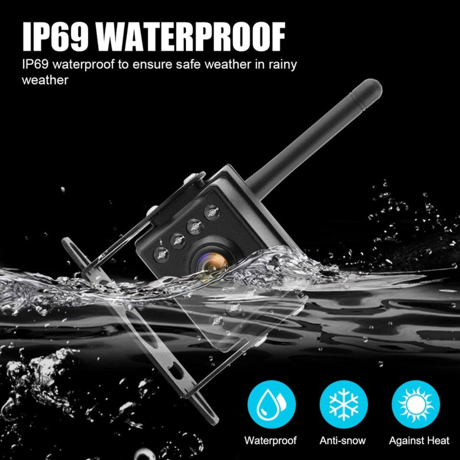 IP69 WATERPROOF  
IP69 waterproof to ensure safe weather in rainy weather  

Waterproof  
Anti-snow  
Against Heat