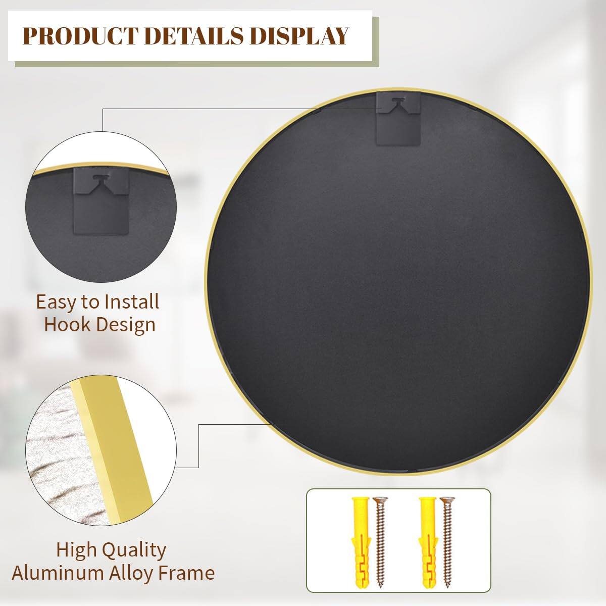 PRODUCT DETAILS DISPLAY

- Easy to Install Hook Design
- High Quality Aluminum Alloy Frame