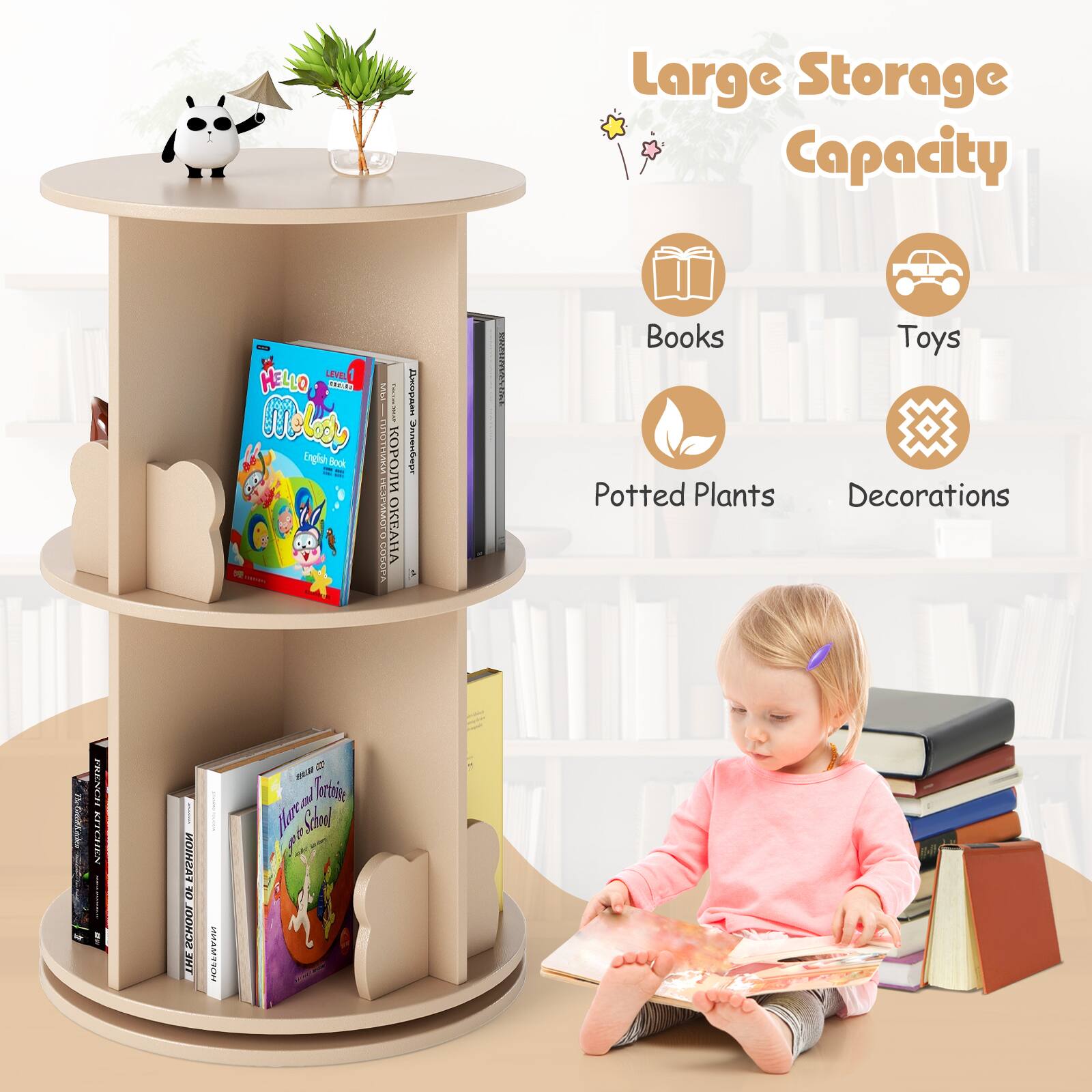 Large Storage Capacity - Books, Potted Plants, Toys, Decorations