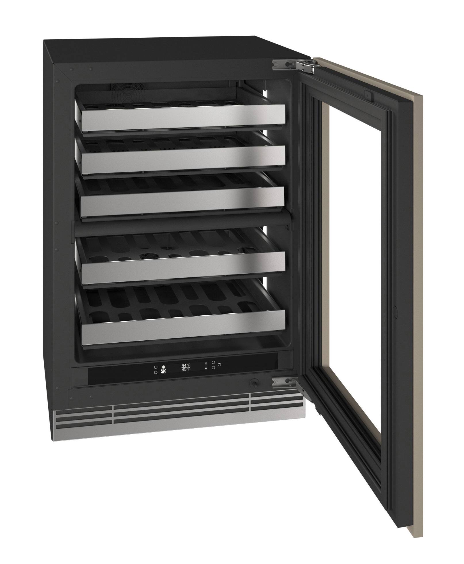 Alt View 3. U-Line - 24"W. 5.1 Cu.Ft. Built-In Dual-Zone Wine Ref.-Panel Ready Fram w. Glass - Panel Ready.