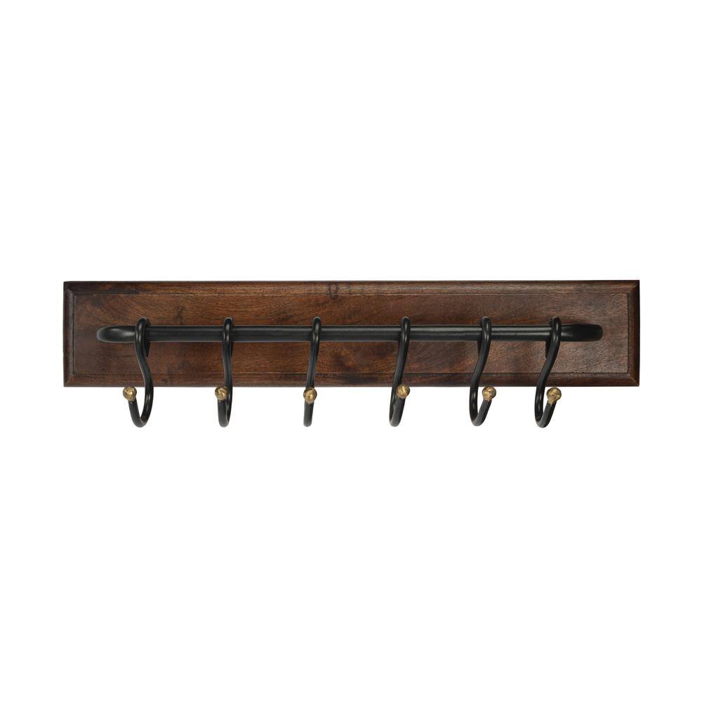 Alt View 1. Butler Specialty - Glendo Iron & Wood Wall Rack - Medium Brown.