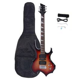 Winado - Fired Flame Type Beginner Practice Right-Handed Electric Guitar Set for Student Gift