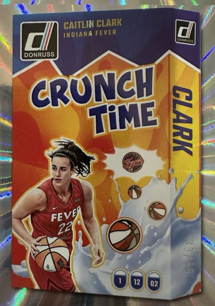 CAITLIN CLARK  
INDIANA FEVER  

DONRUSS  
CRUNCH TIME  

CLARK  

FEVER 22  

1 12 02  

33/89