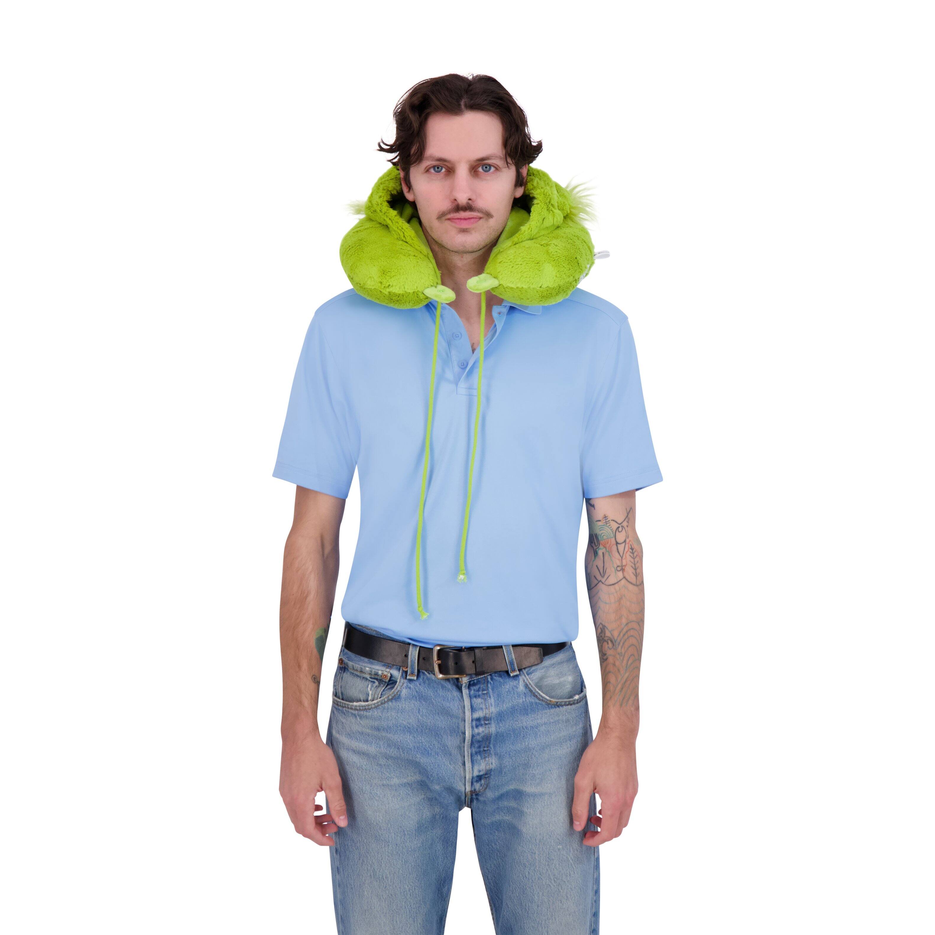 Alt View 1. Concept One - THE GRINCH SANTA HAT HOODIE NECK PILLOW - GREEN.