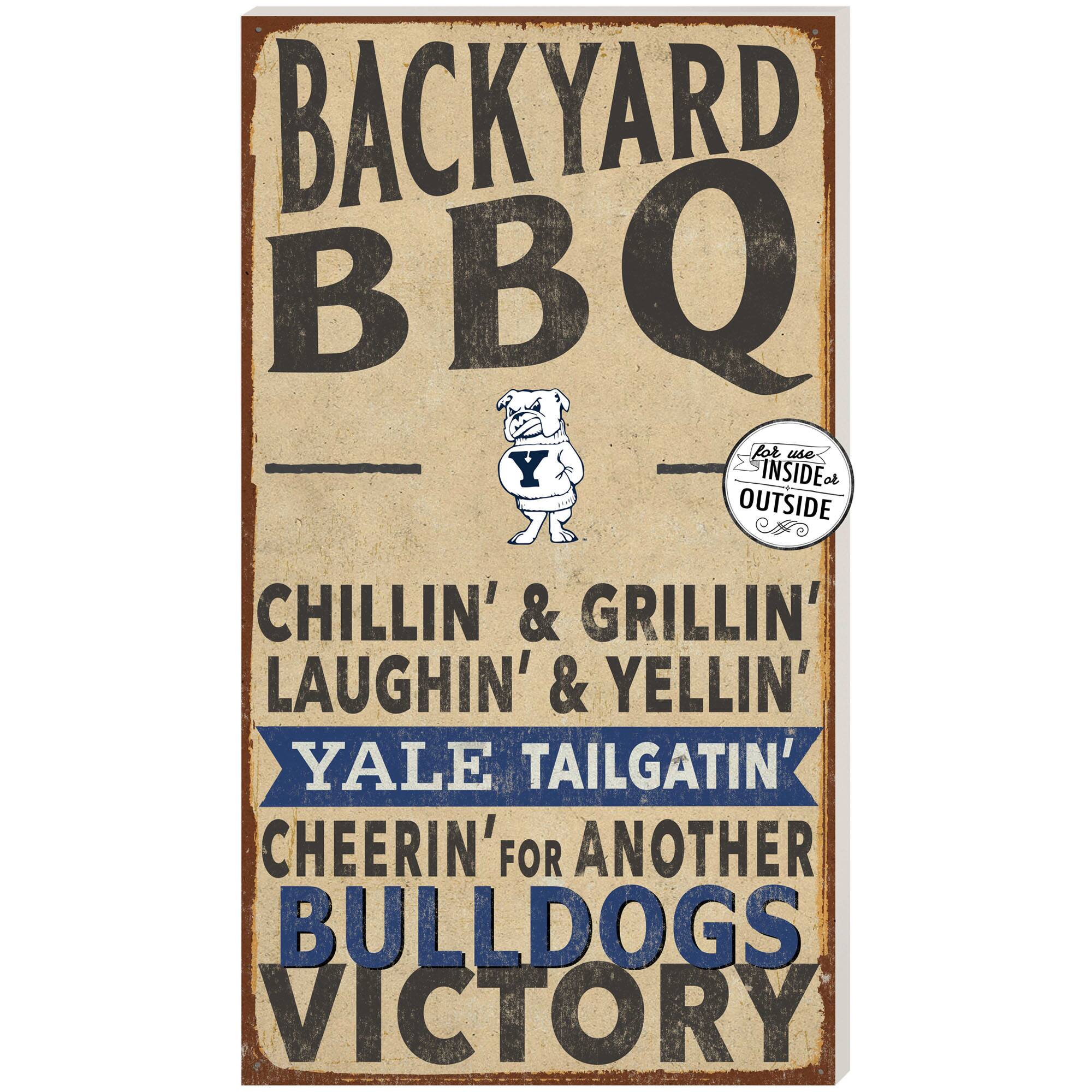 Yale Bulldogs 11" x 20" Indoor/Outdoor BBQ Sign