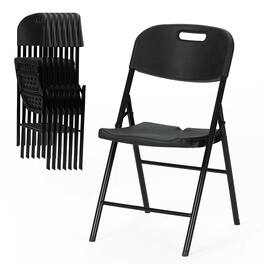 Essen Blissed - Durable Sturdy Blow Moulding Folding Chair Capacity for Event Office Wedding Party Picnic ,,Set of 8 - Black
