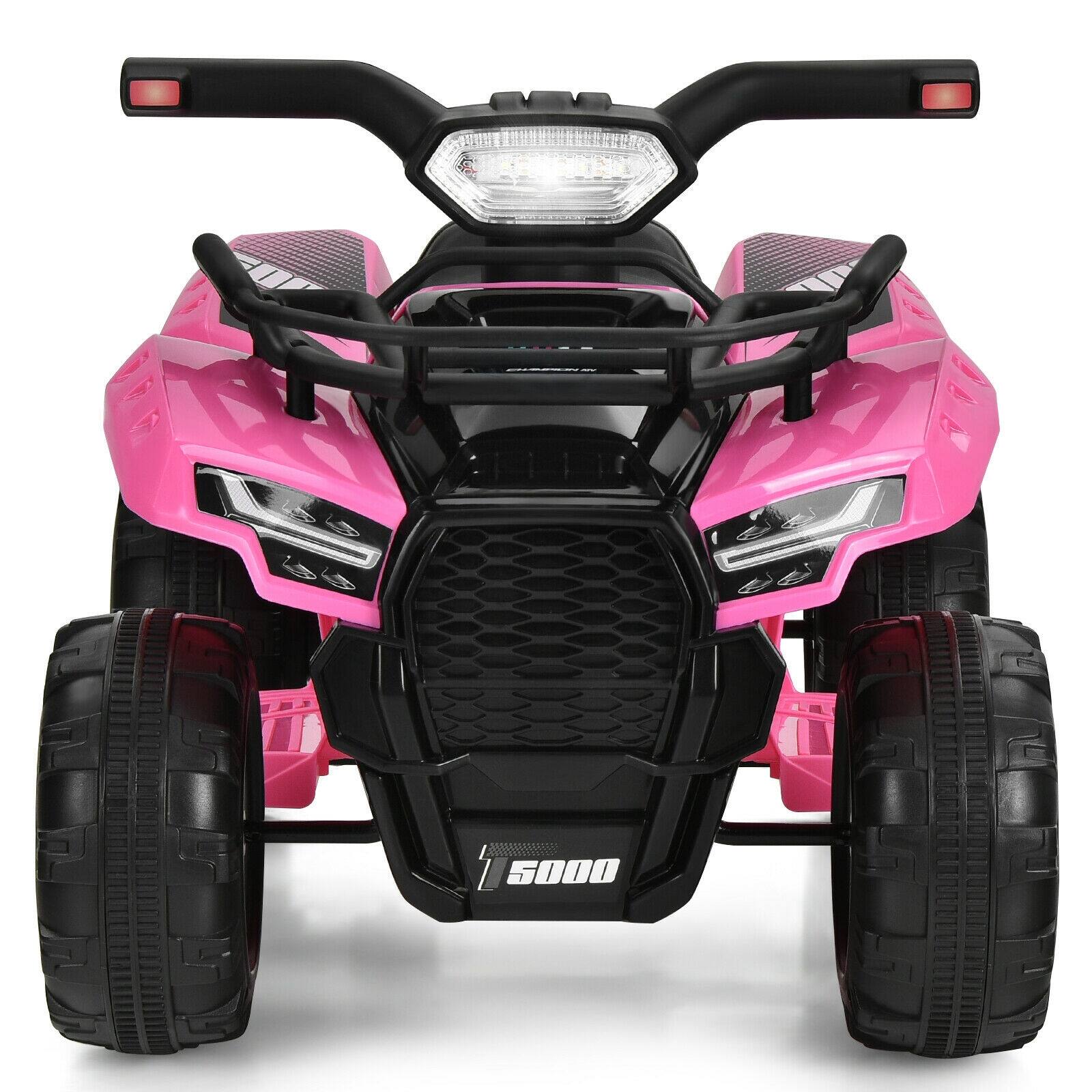 Alt View 4. SlickBlue - 6V Kids ATV Quad Electric Ride On Car with LED Light and MP3 Player - Pink.