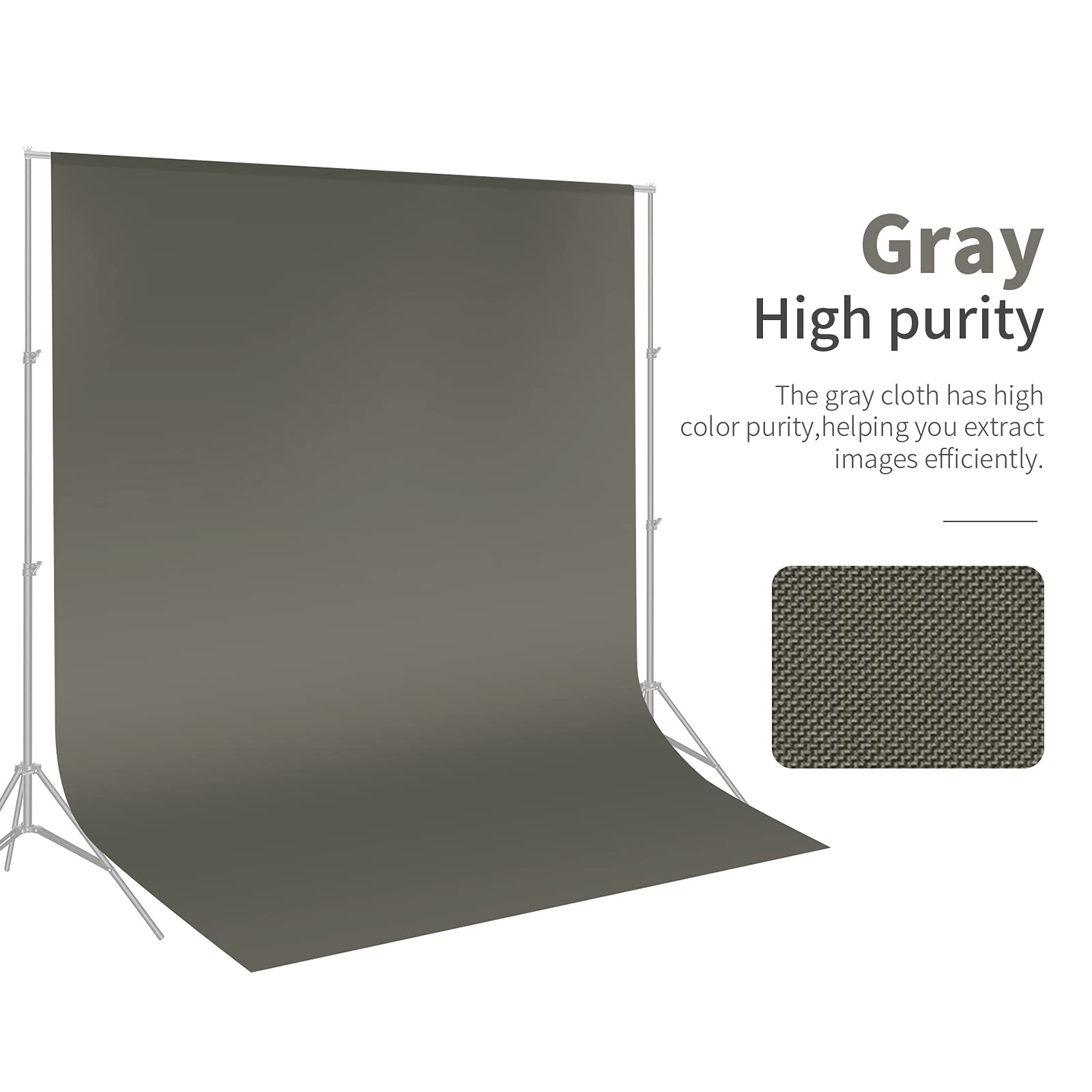 Gray  
High purity  

The gray cloth has high color purity, helping you extract images efficiently.