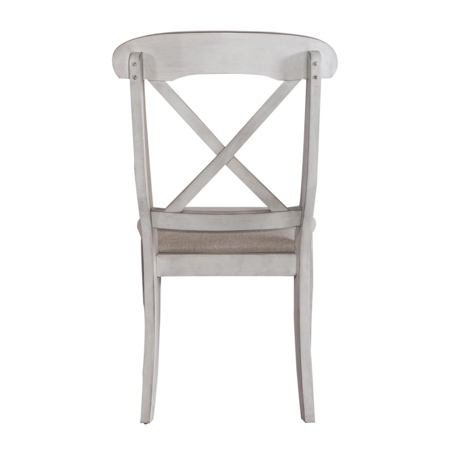 Alt View 1. Liberty Furniture Industries - Uph X Back Side Chair (RTA) - Set of 2 in Rubberwood Solids w/ Pine Veneers - Antique White W/ Weathered Pine.