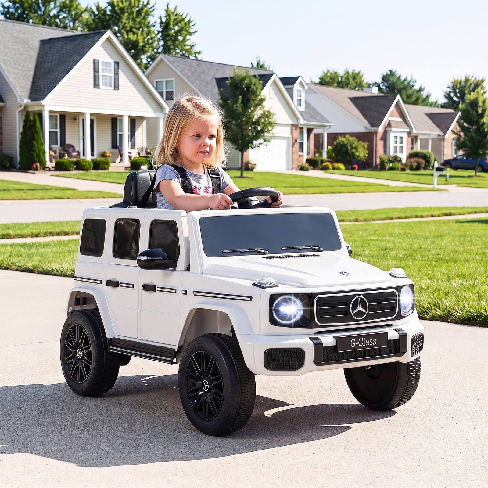 Costway 12V Kids Ride On Car Licensed Mercedes Benz EQG 580 with Parent ...
