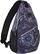 Front. mosiso - Sling Backpack Multipurpose Crossbody Shoulder Bag Travel Hiking Daypack - Navy Blue Base Totem Texture.