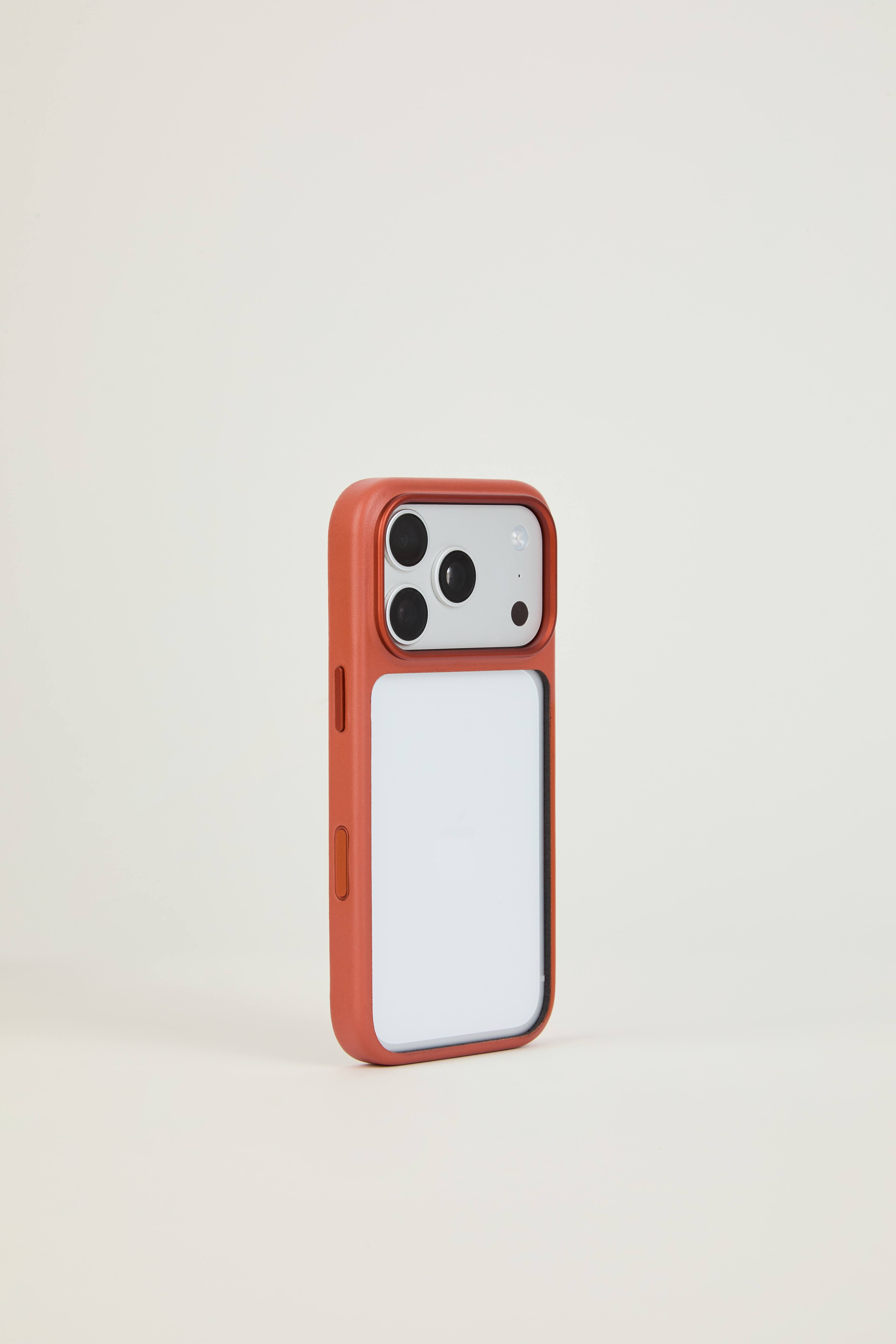 Alt View 1. Troubadour - iPhone 18 Pro Modular Leather Case - Terracotta.