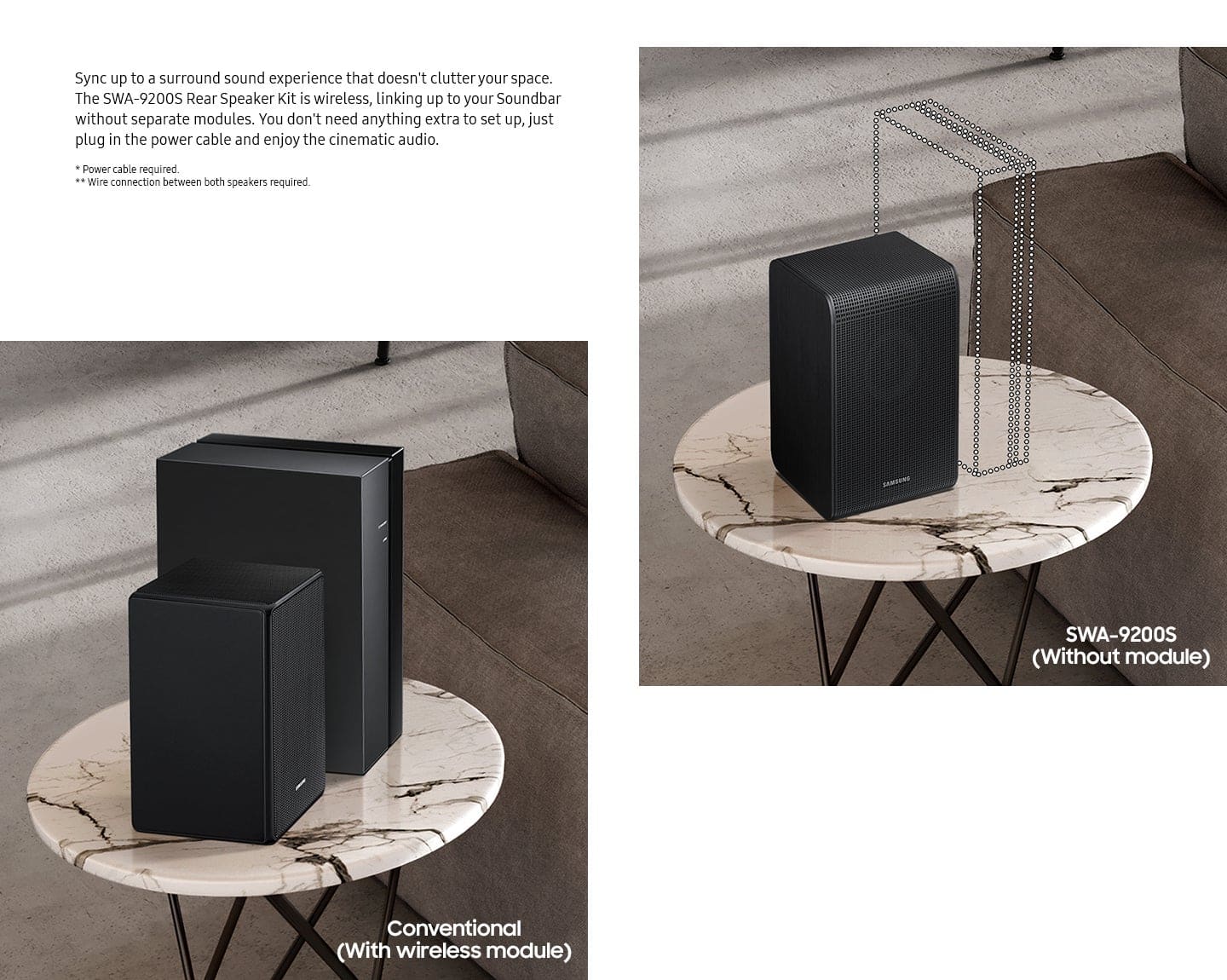 Alt View 17. Samsung - SWA-9200S/ZA 2.0 Channel Wireless Rear Speaker Kit - Black.