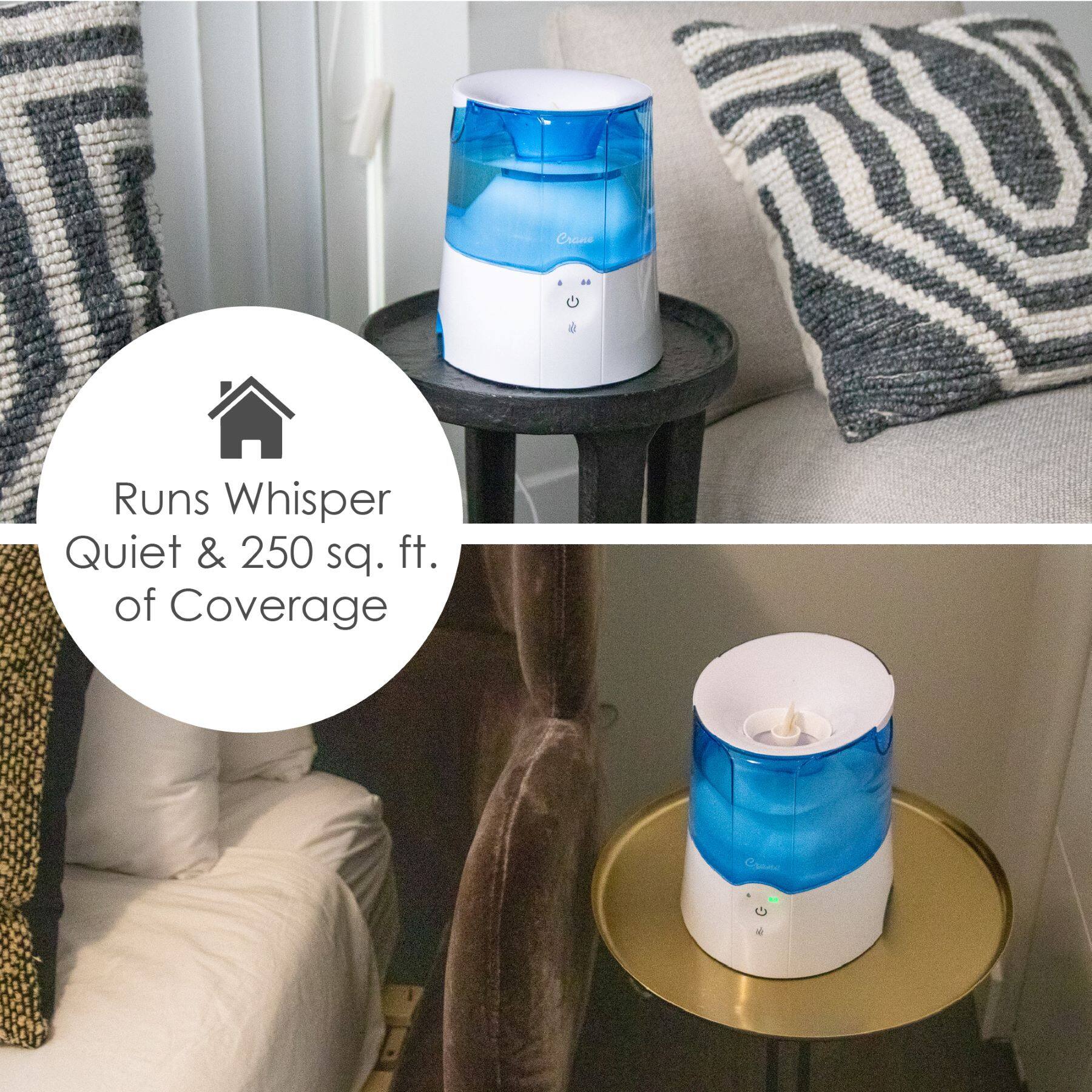 Runs Whisper Quiet & 250 sq. ft. of Coverage