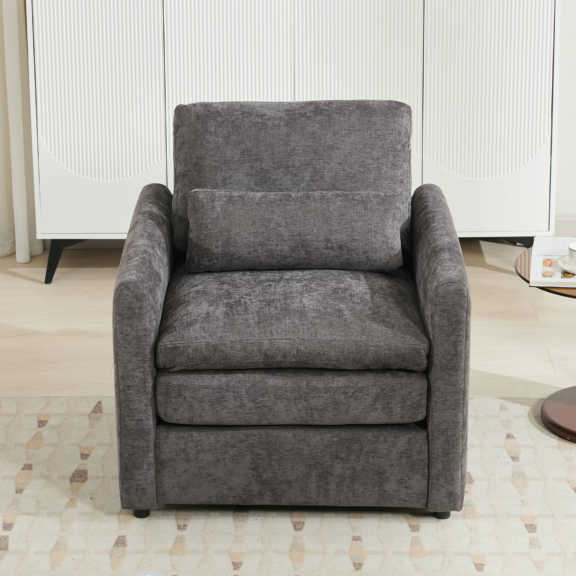 Alt View 4. GOODSILO - Oversized Comfy Cloud Sofa Armchair - Plush Double Cushion Single Sofa for Living Room - Grey.