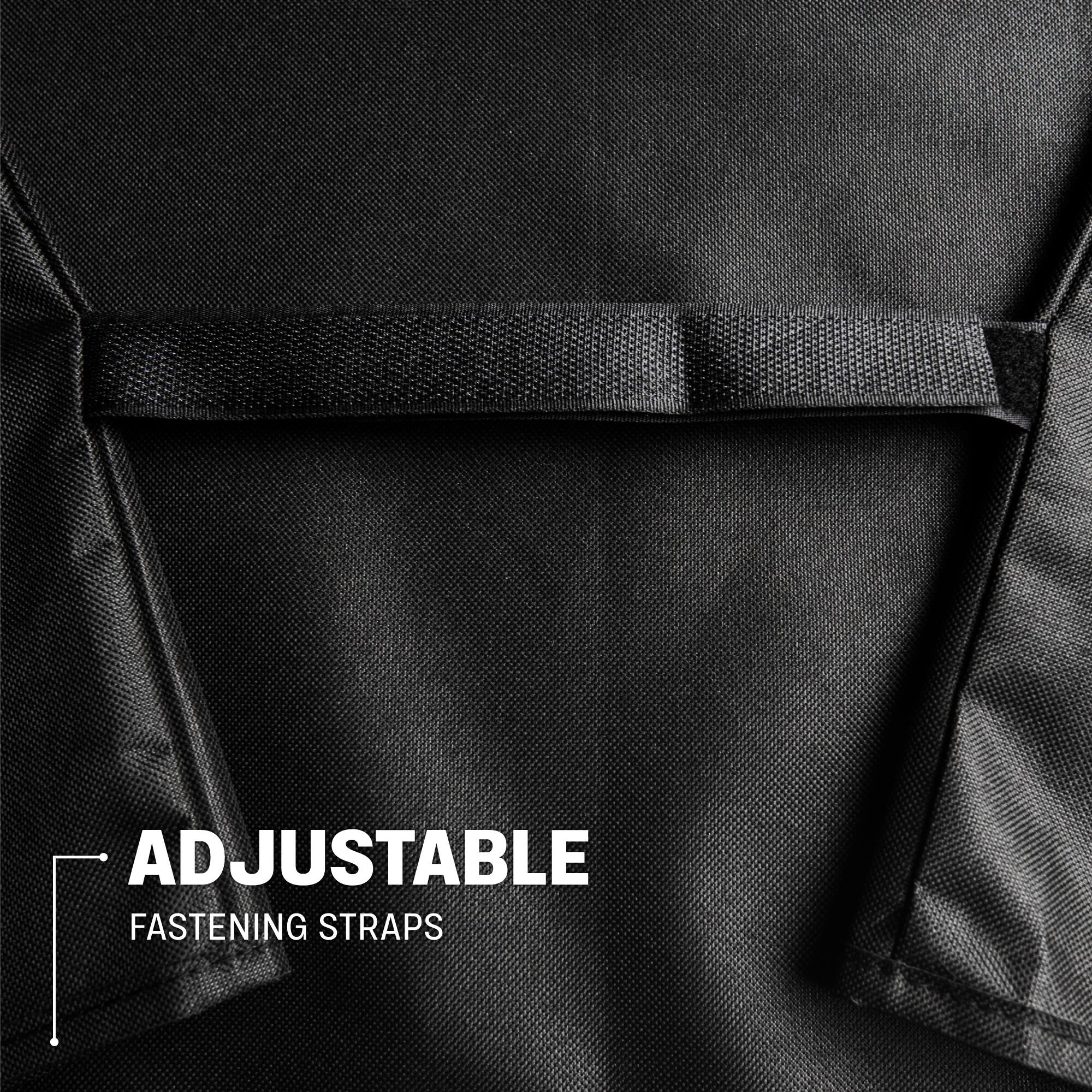 The text on the image reads "Adjustable Fastening Straps."