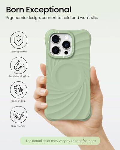 Born Exceptional  
Ergonomic design, comfort to hold and won't slip.  
2x Drop Shield  
Ready for MagSafe  
Comfort Grip  
Skin-Friendly  

The actual color may vary by lighting/screens