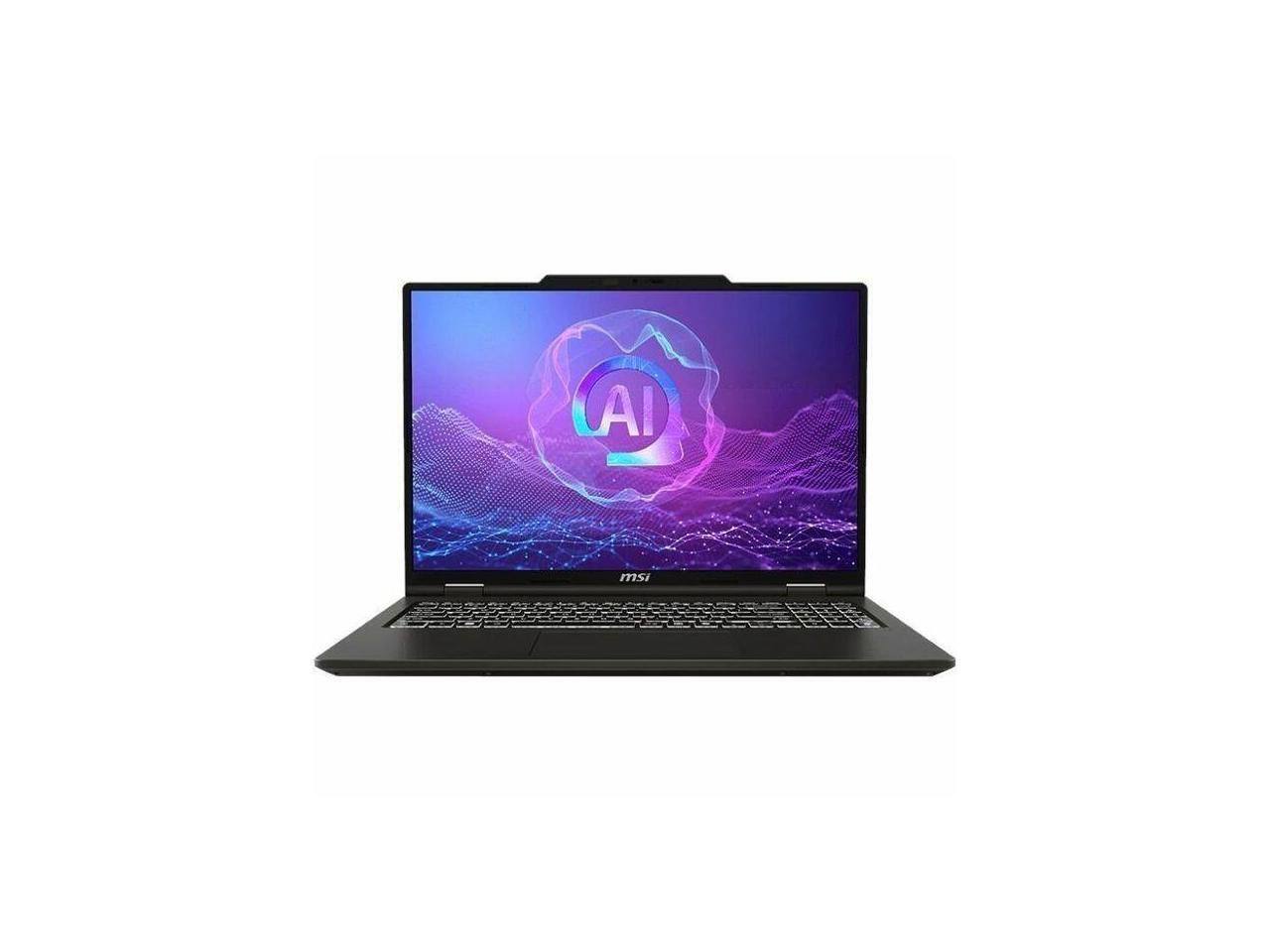 Front. MSI - MSI A2HM Venture A16 AI A2HMTG-043US 16" Touchscreen - Ryzen 9 270 - 32 GB - 2 TB SSD - Win 11 - Radeon (VENA16A2043) - Black.