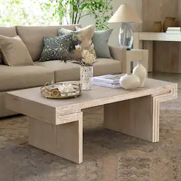Loheer - vintage industrial coffee table 48 inch rectangular coffee table with staggered open shelving - Antique Natural