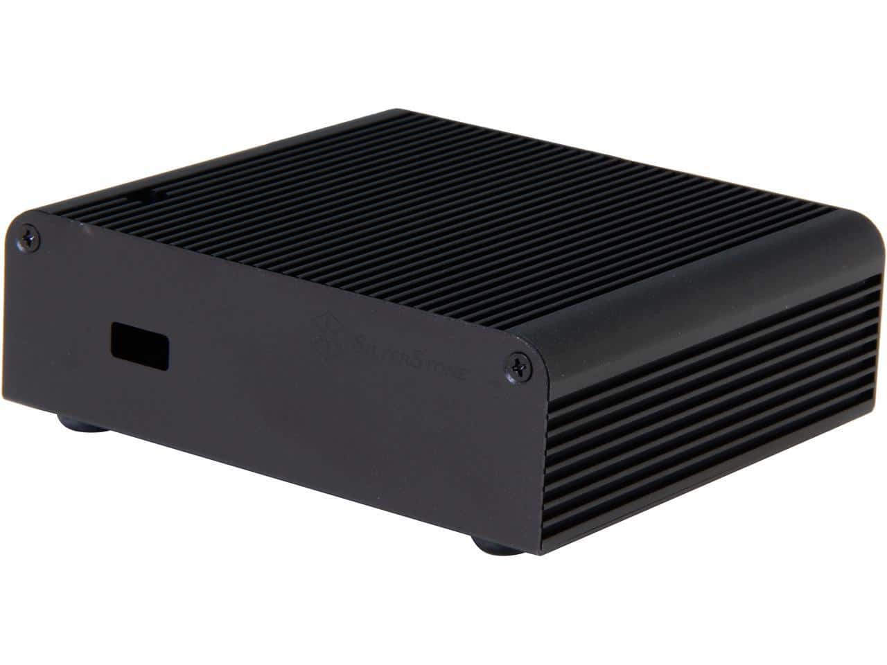 SilverStone - PT14B-H2 Black Aluminum Mini-ITX Desktop Computer Case - Black
