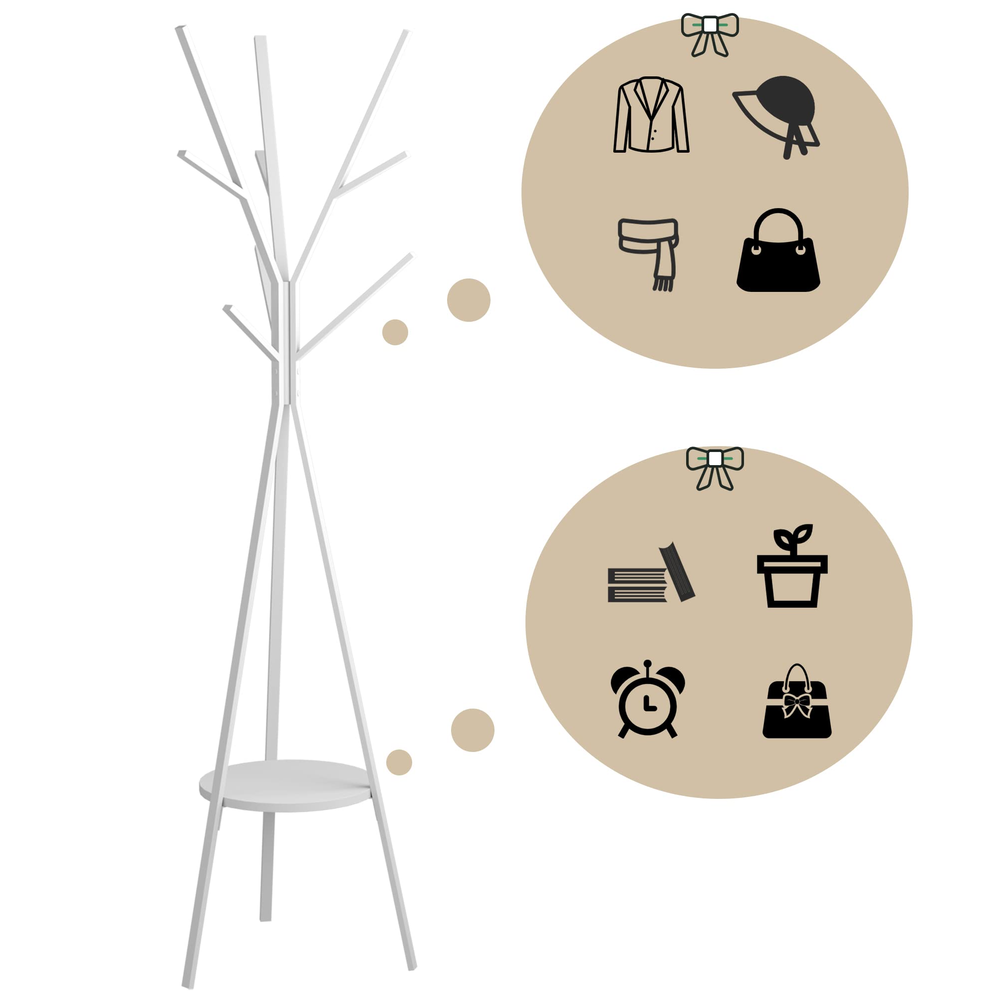 Alt View 2. Hirose Alice - Coat Rack Hat Stand Free Standing Display Hall Tree Metal Hanger Garment Storage Holder With 9 Hooks For - Pink.