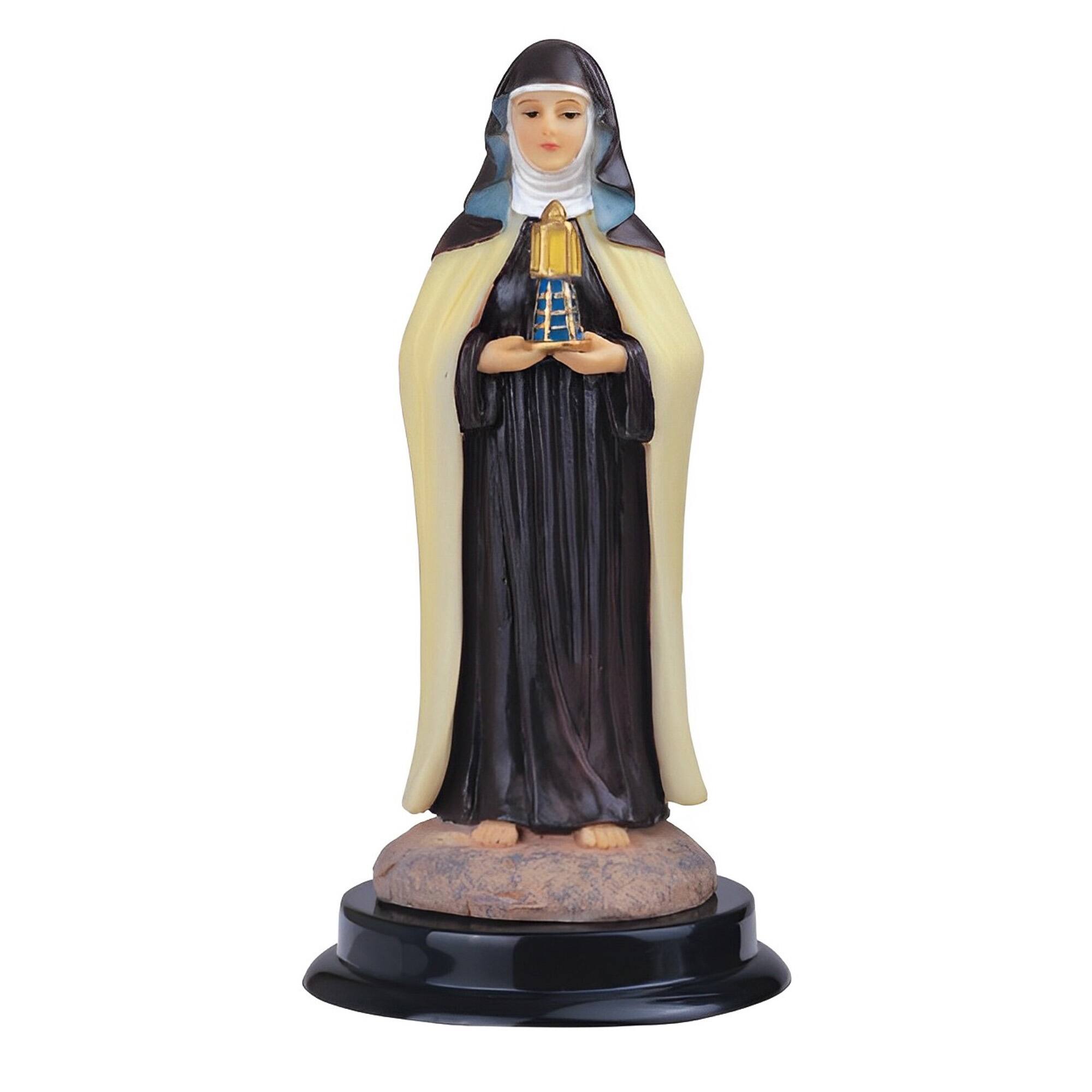 Front. FC Design - FC Design 5"H Saint Clare St. Clare of Assisi Holy Figurine Statue Office Desk Tabletop Home Decor Gift - Multi-Color.