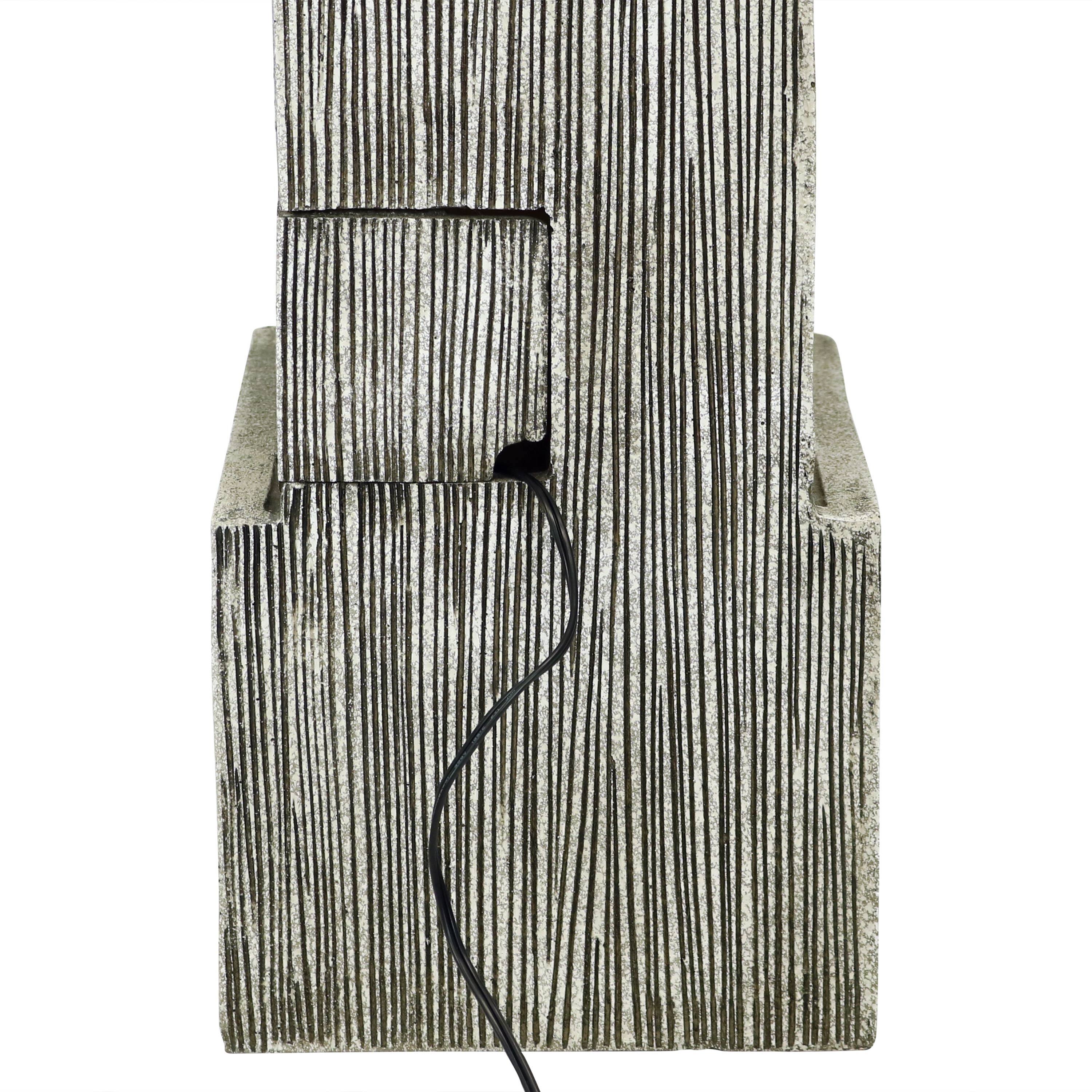 Alt View 7. Sunnydaze - Modern Artistry Outdoor Water Fountain with LED Lights - 35 in - Grey.