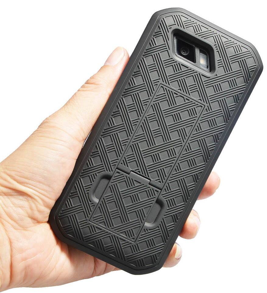 Alt View 6. Nakedcellphone - Case with Stand and Belt Clip Holster for Sonim XP5s (XP5800) - Black.