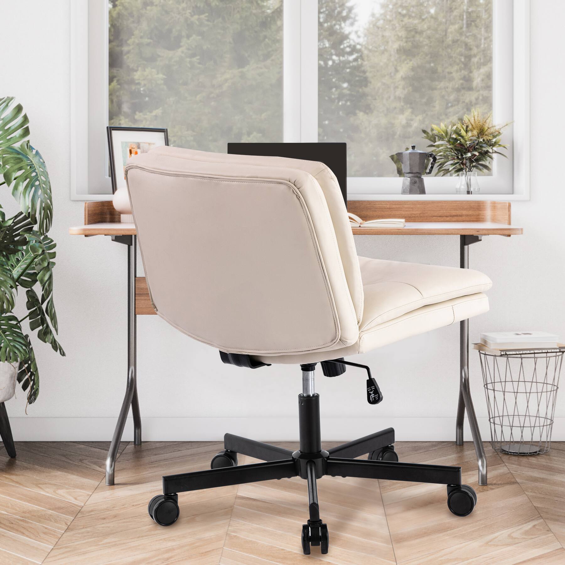 Alt View 5. Spaco - Spaco Larger Size 360° Swivel Home Office Desk Chair with Wheels, for Home Office - Beige.