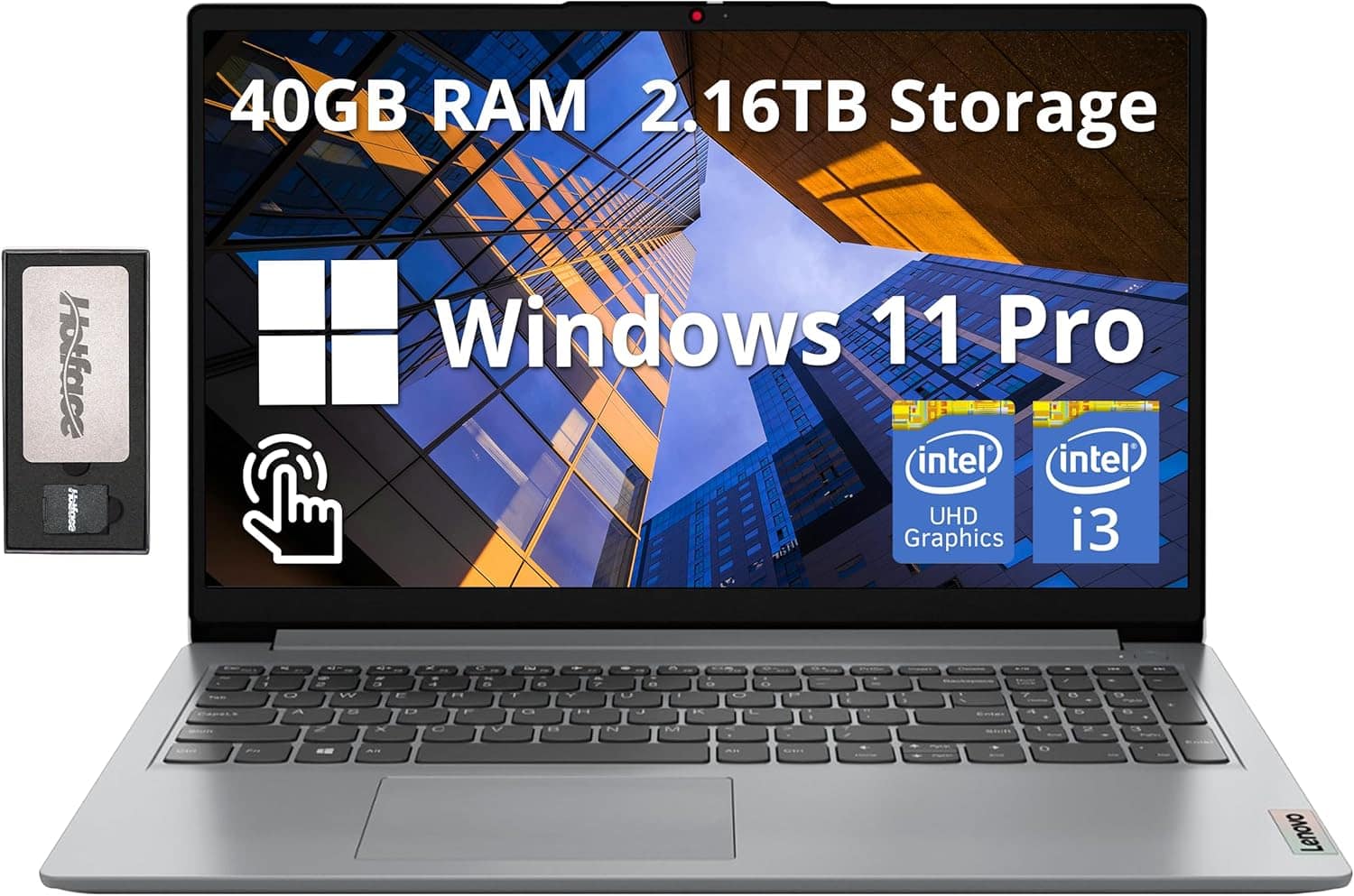 Lenovo - Ideapad 1i 15.6" FHD Touchscreen Laptop,Intel i3 1215U,40GB RAM,2TB SSD+128GB Docking Station,Win11 Pro - Gray