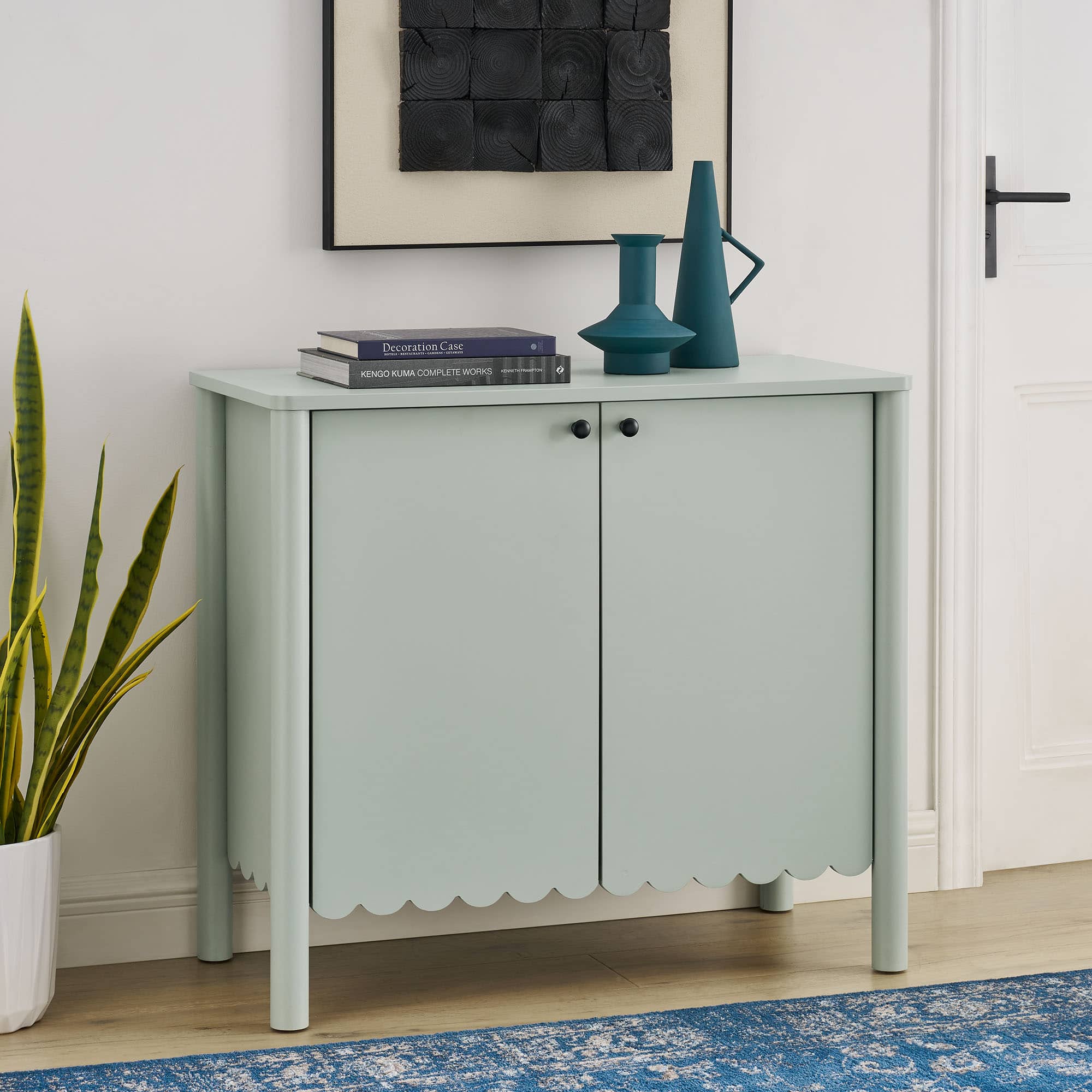 Emmeline 35" 2-Door Scalloped Sideboard Cabinet by Modway - Sage