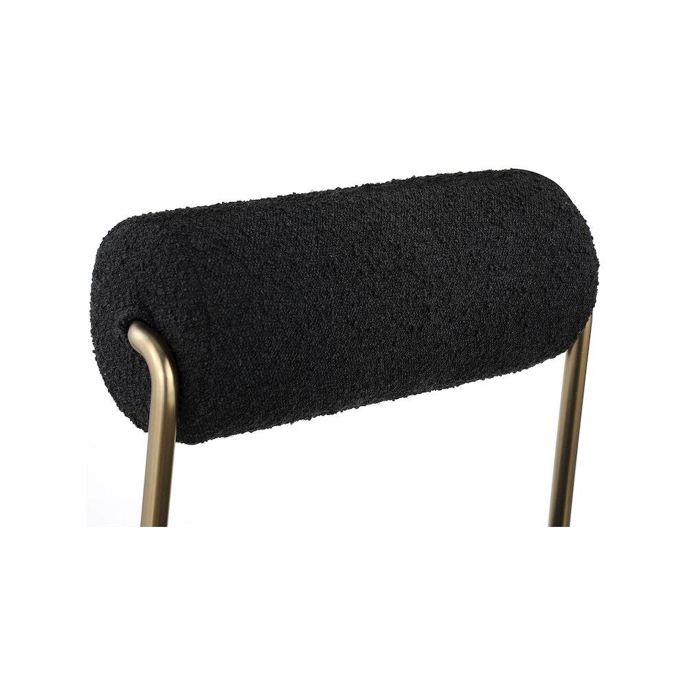 Alt View 4. Meridian Furniture - Carly Black Vegan Leather Seat / Boucle Fabric Back Dining Chair, Set of 2 - Black.