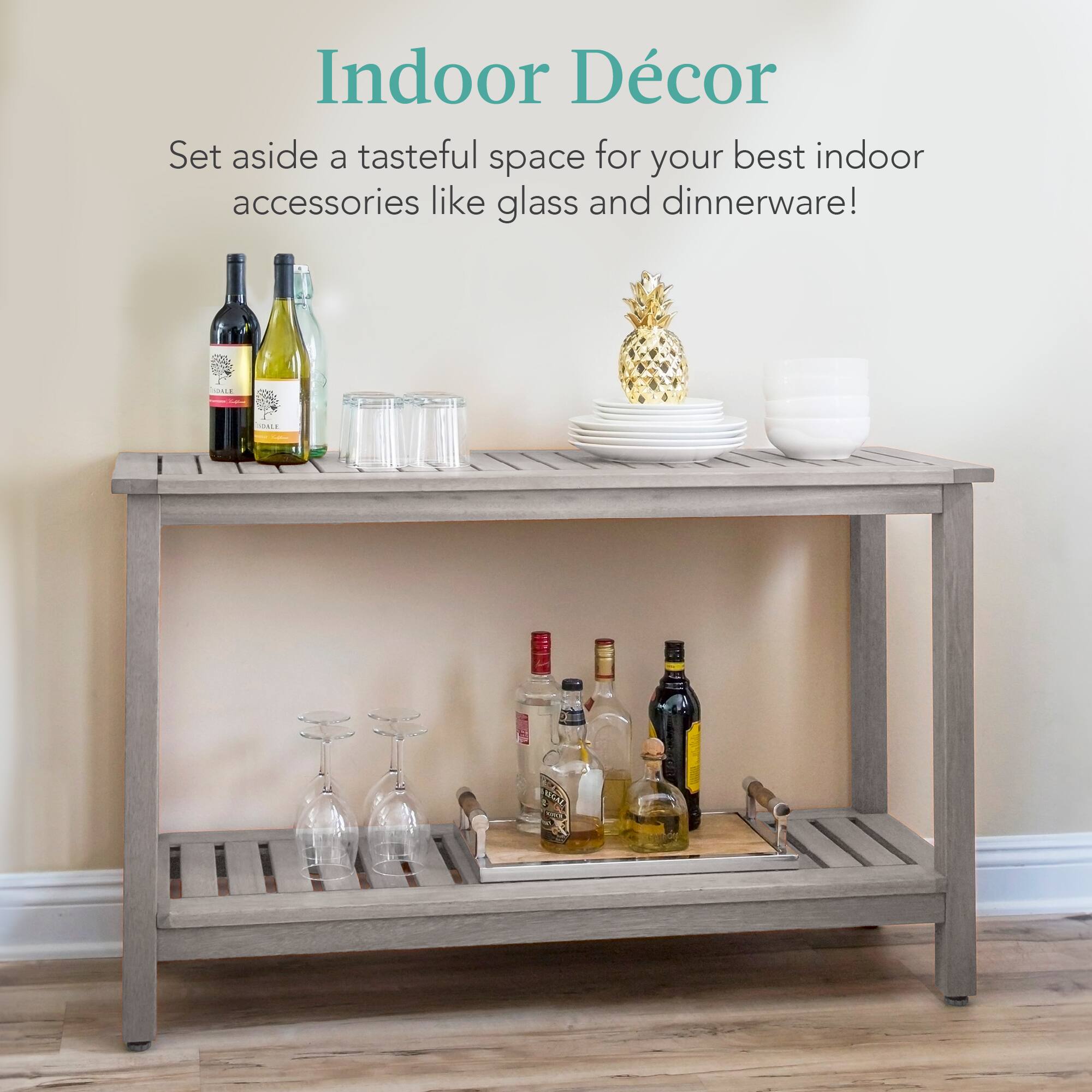 Indoor Décor

Set aside a tasteful space for your best indoor accessories like glass and dinnerware!