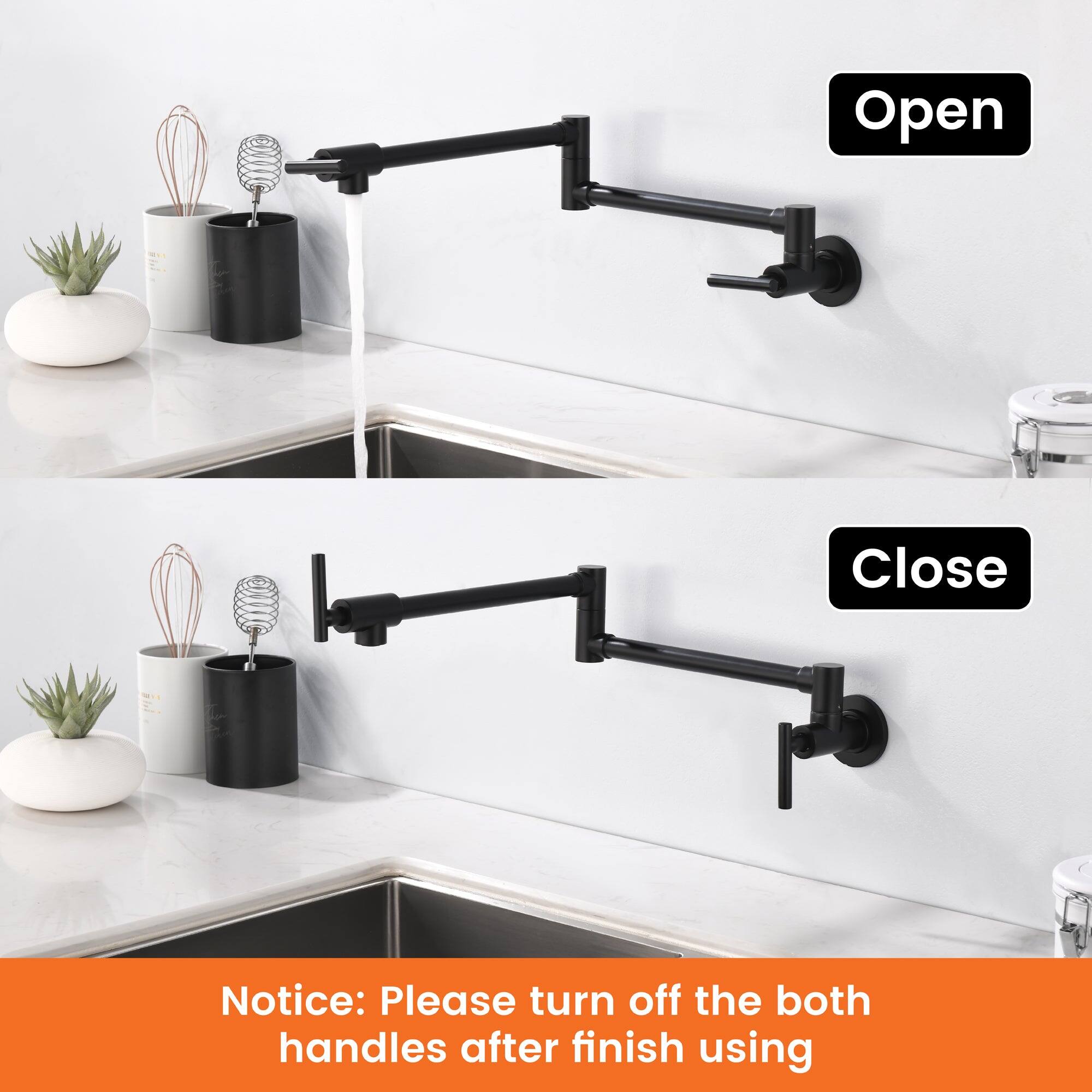 Open  
Close  

Notice: Please turn off the both handles after finish using