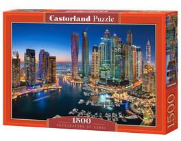 1500 Piece Jigsaw Puzzles, Skyscrapers of Dubai, Citi lights, Emirates, Adult Puzzles, Castorland C-151813-2 - Red