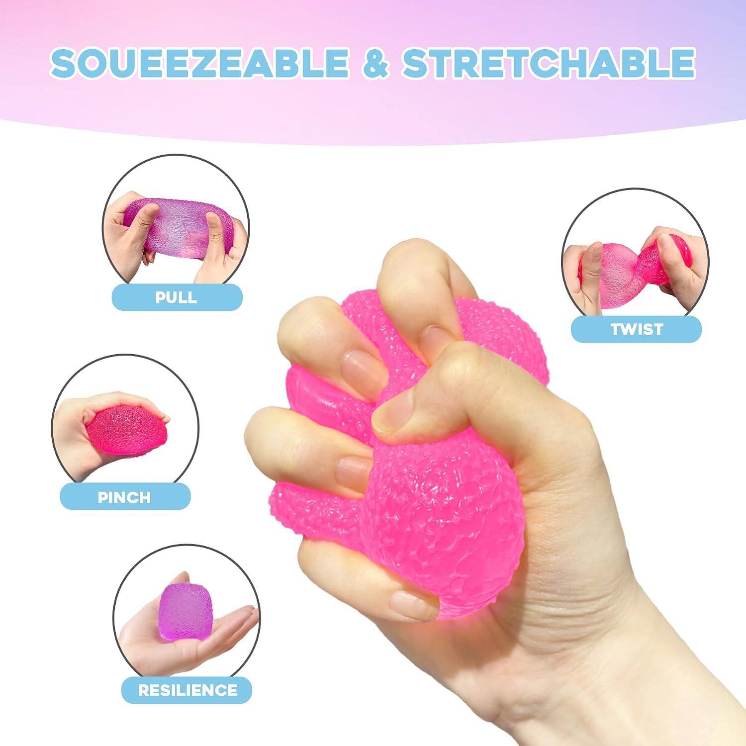 SQUEEZEABLE & STRETCHABLE

PULL

TWIST

PINCH

RESILIENCE