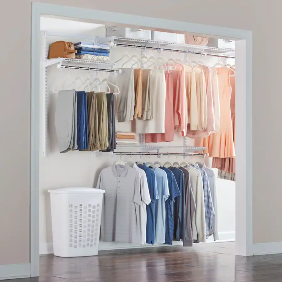 RubberMaid Configurations 4 To 8 Ft Custom Closet Organizer Kit White rubbermaid-configurations-4-to-8-ft-custom-closet-organizer-kit-white