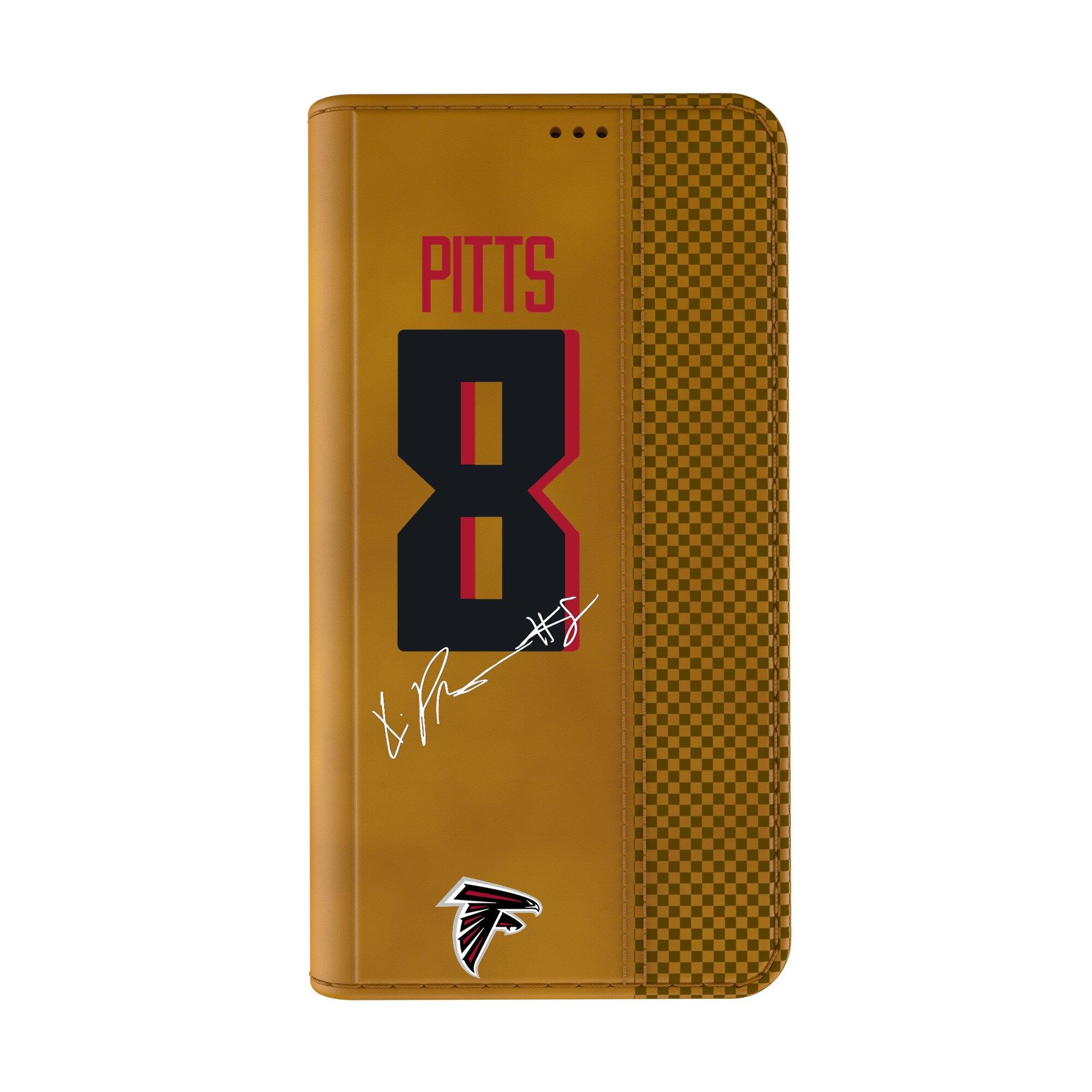 Alt View 1. Keyscaper - Kyle Pitts Brown Atlanta Falcons Folio iPhone Case - 14 Pro - Brown.